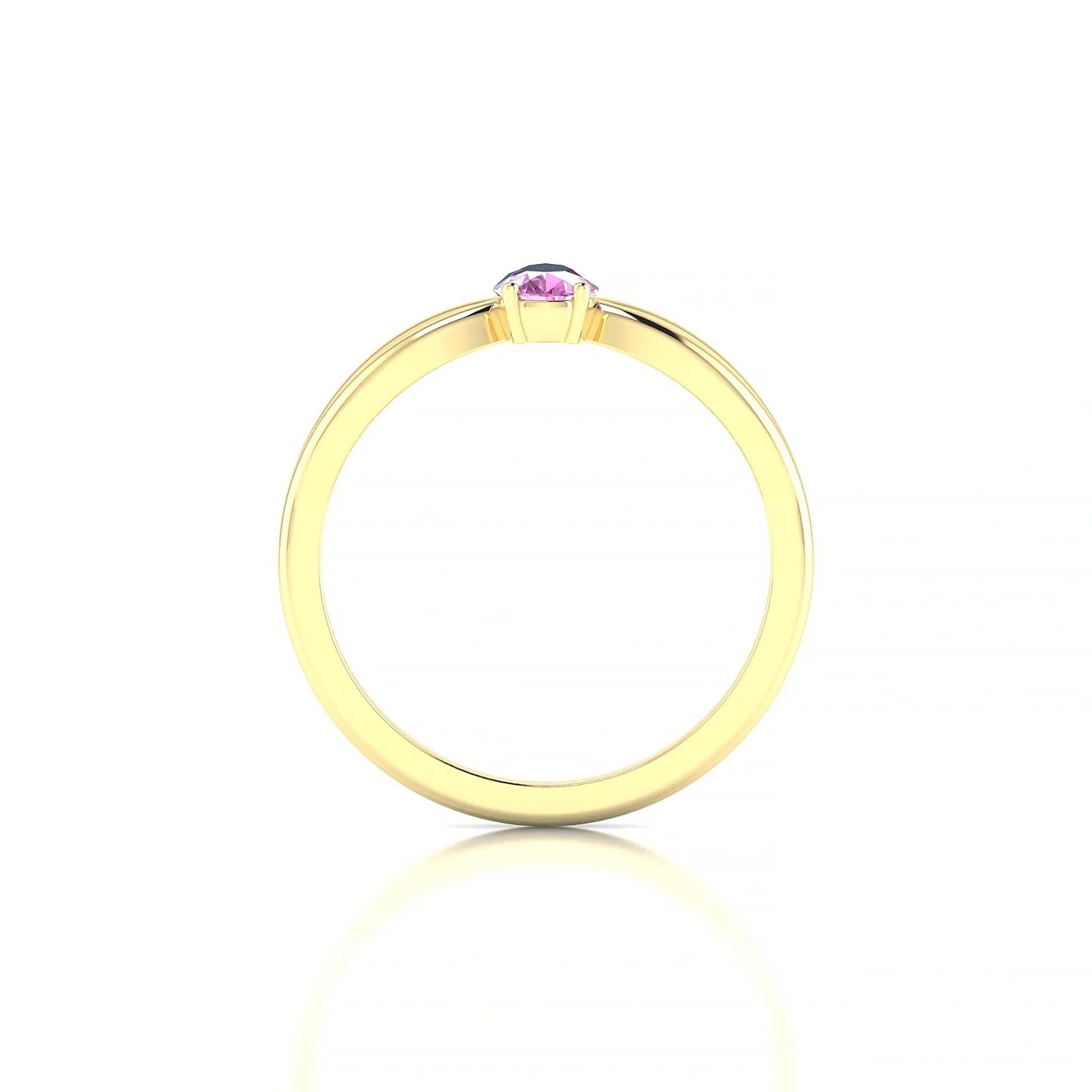 Interlude | 18k Yellow Gold 6 x 4 mm Pear Pink Sapphire Ring