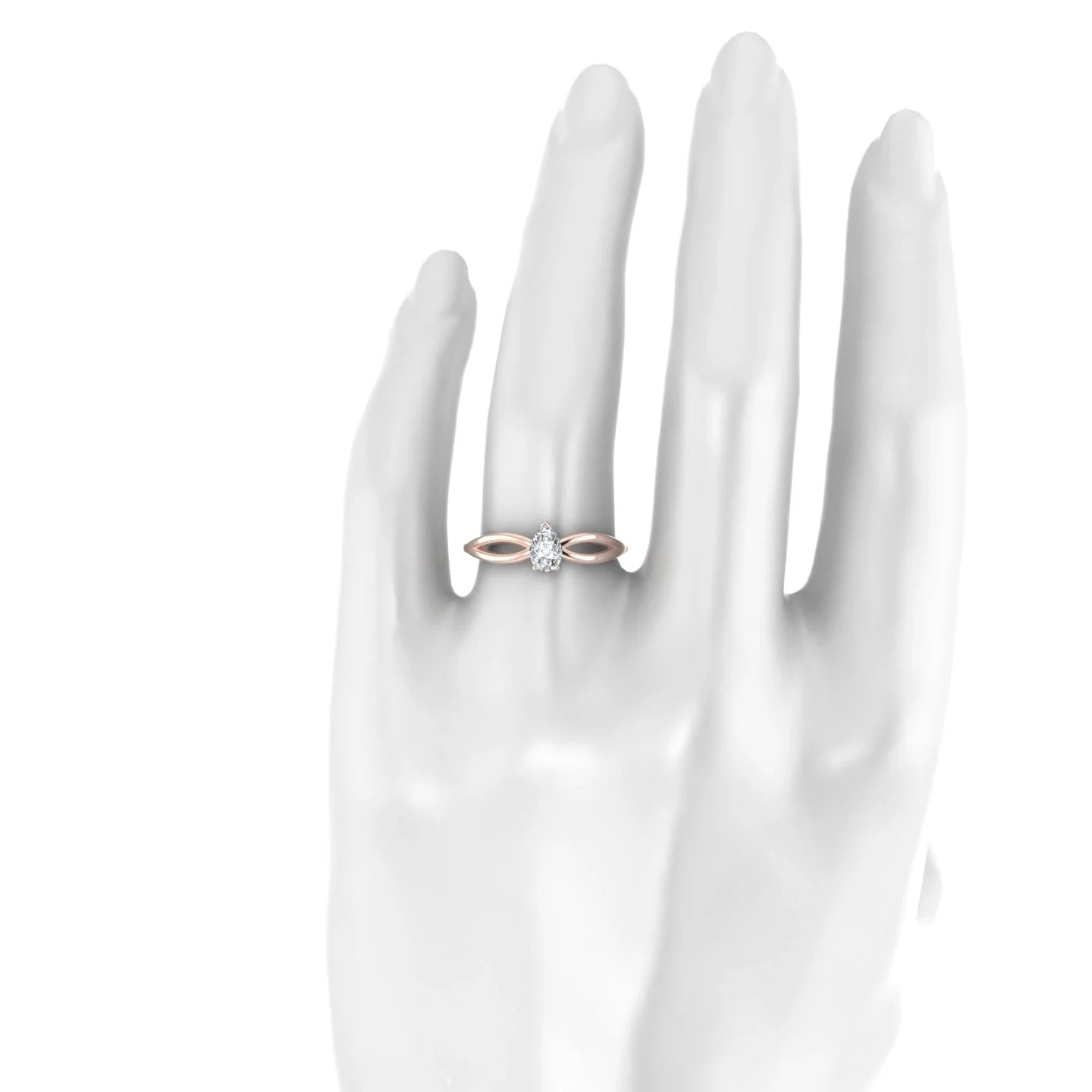 Interlude | 18k Rose Gold 6 x 4 mm Pear Diamond Ring