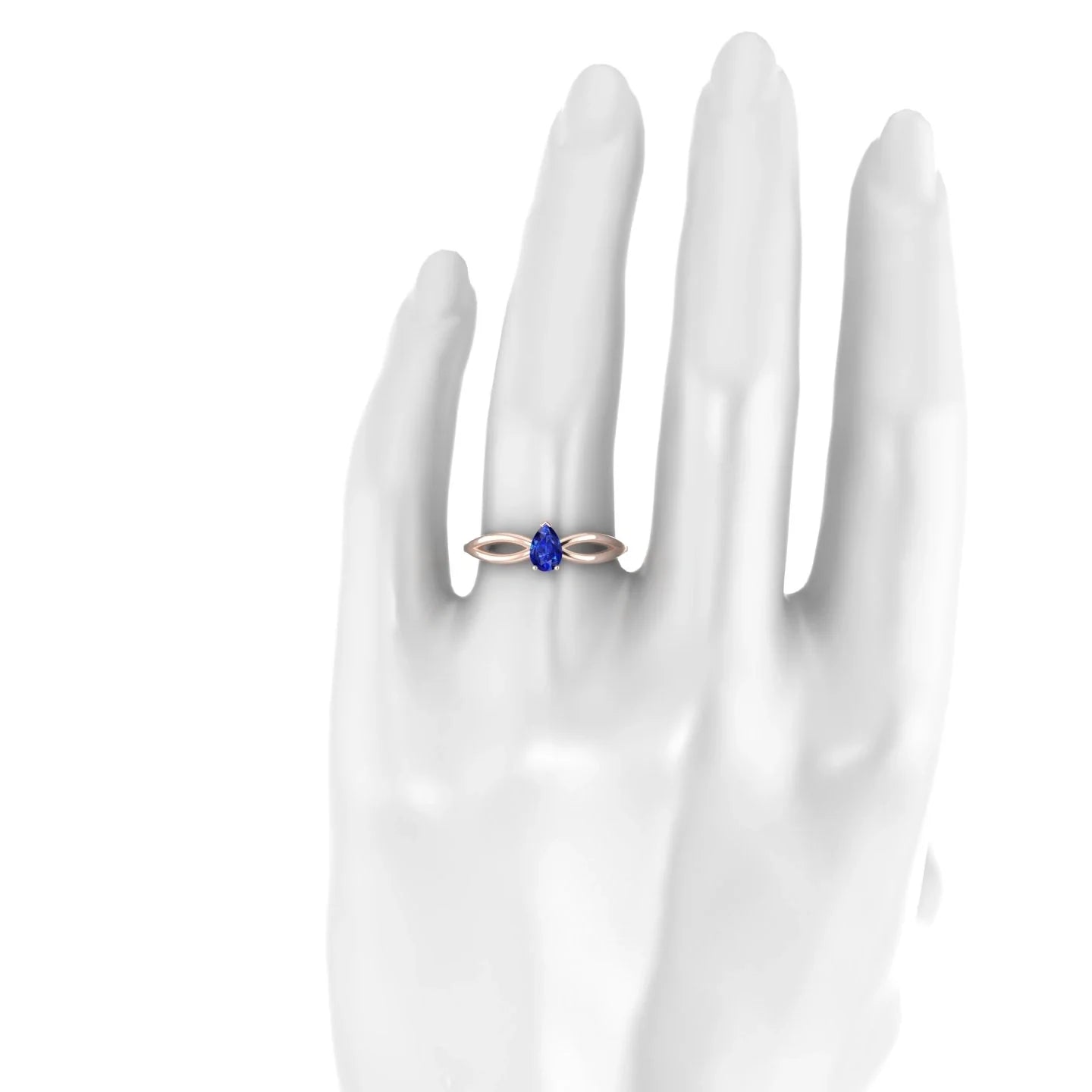 Interlude | 18k Rose Gold 6 x 4 mm Pear Sapphire Ring