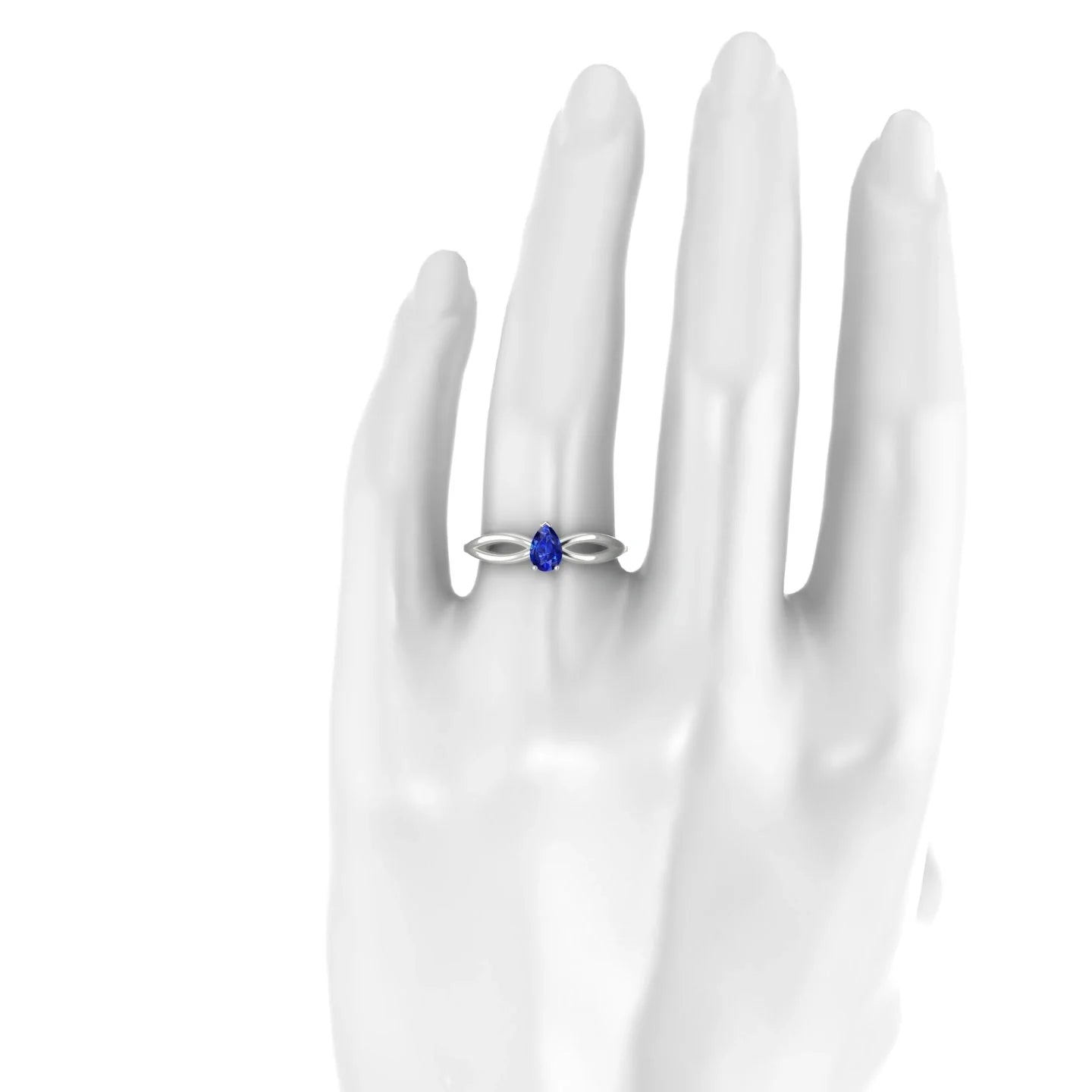 Interlude | 18k White Gold 6 x 4 mm Pear Sapphire Ring
