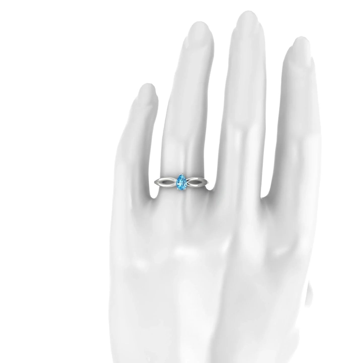 Interlude | 18k White Gold 6 x 4 mm Pear Topaz Ring