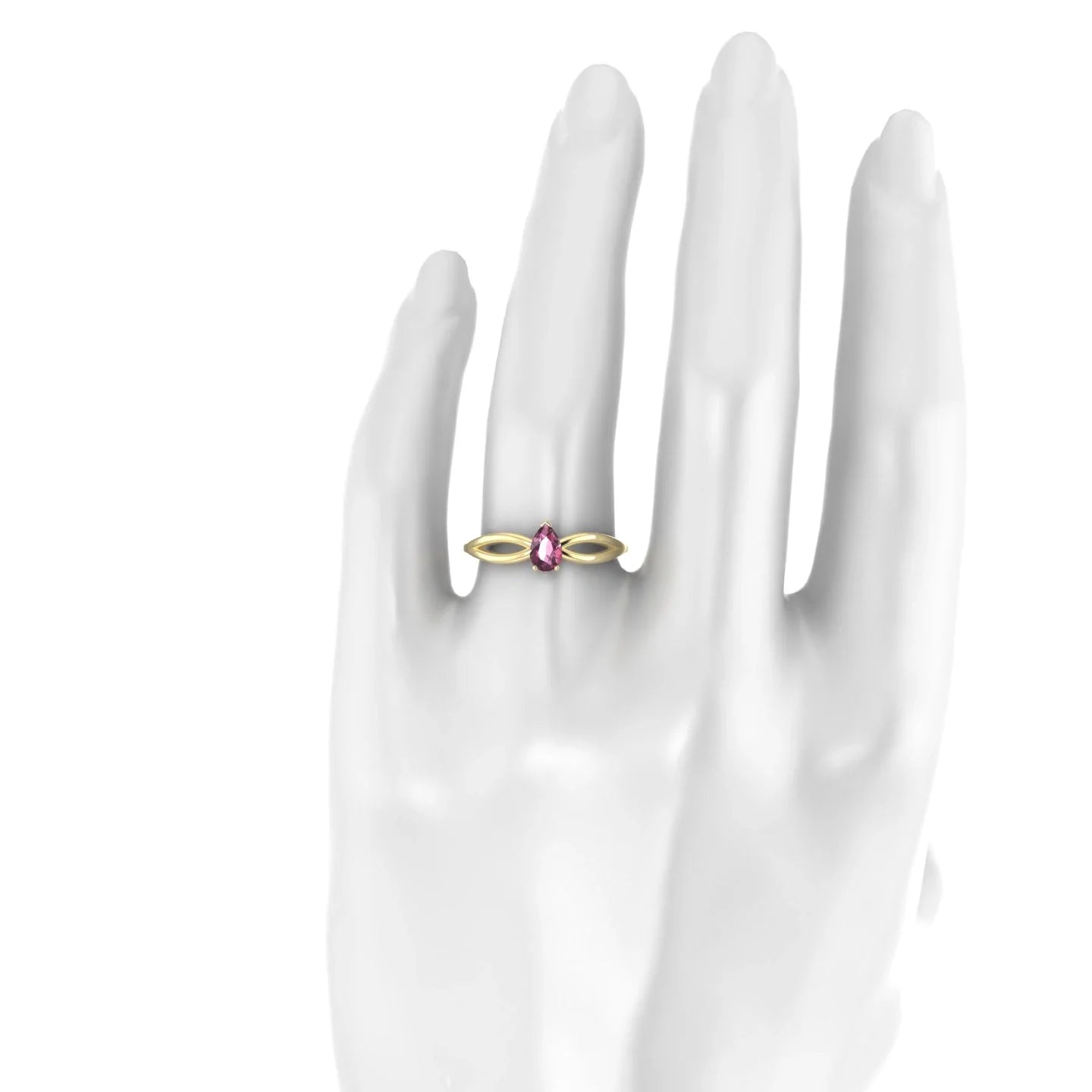 Interlude | 18k Yellow Gold 6 x 4 mm Pear Rhodolite Ring
