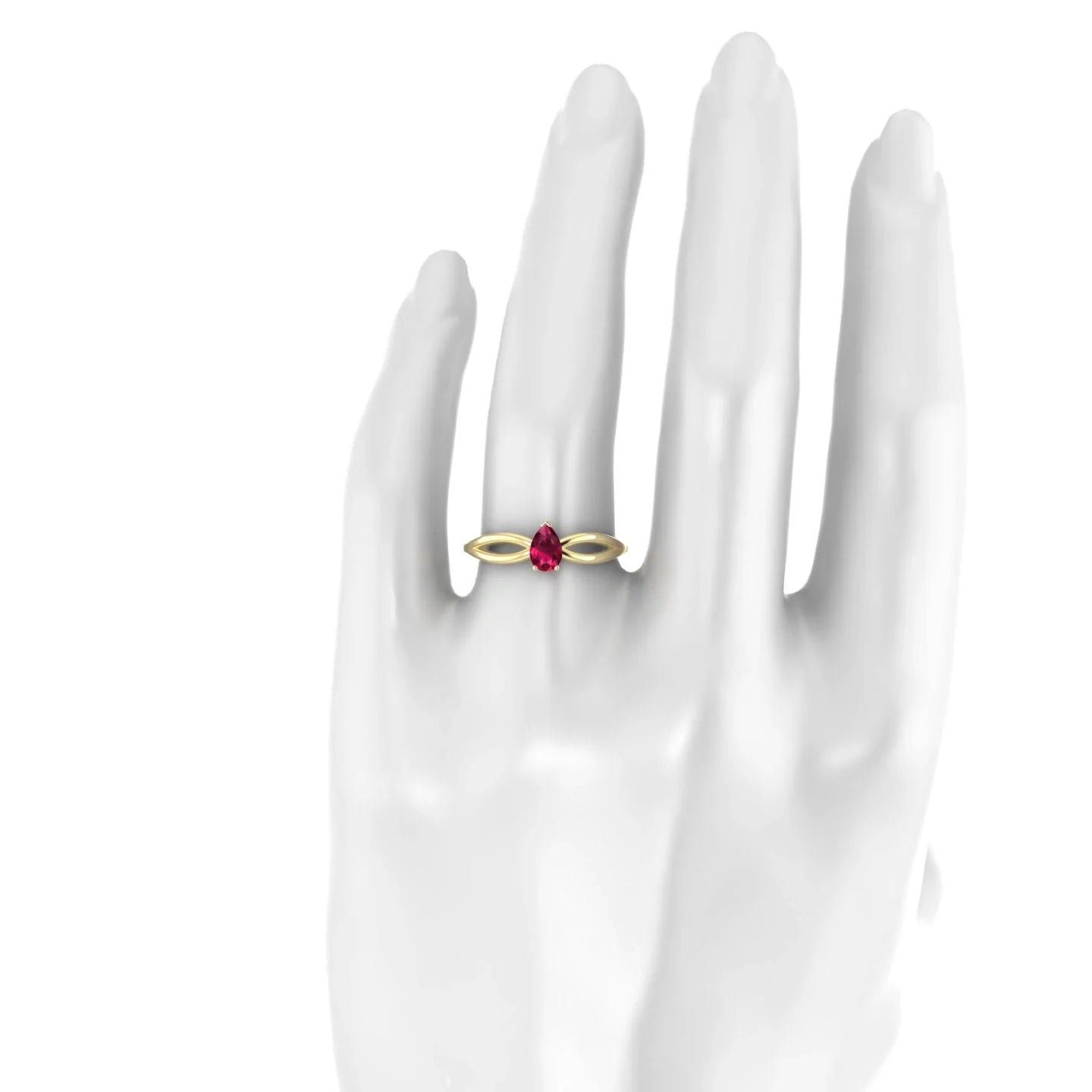 Interlude | 18k Yellow Gold 6 x 4 mm Pear Ruby Ring