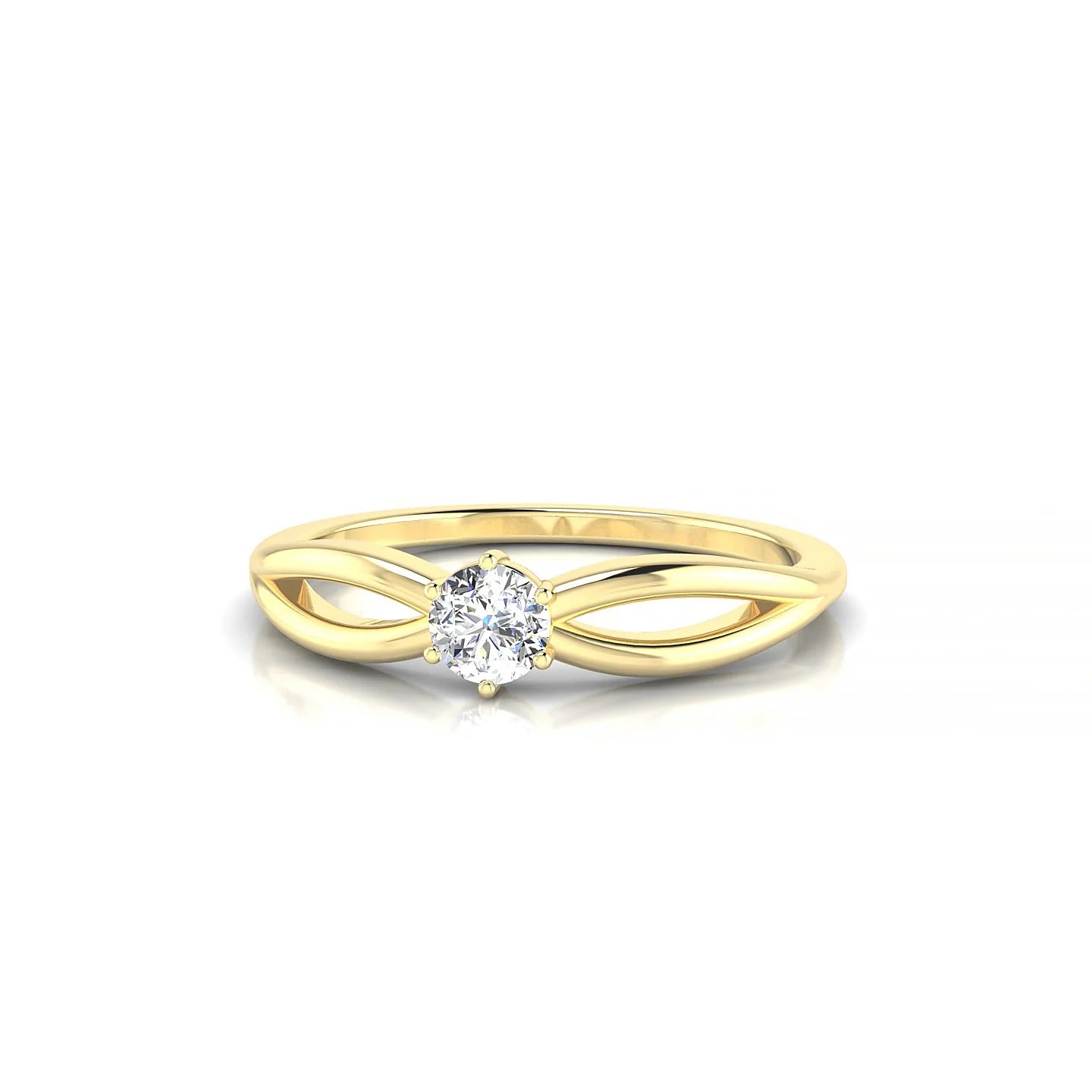 Interlude | 18k Yellow Gold 3.7 mm Round Diamond Ring