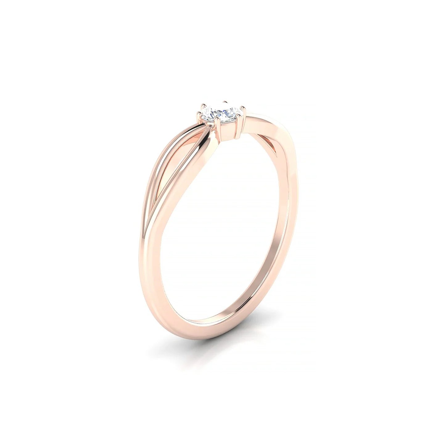 Interlude | 18k Rose Gold 3.7 mm Round Diamond Ring