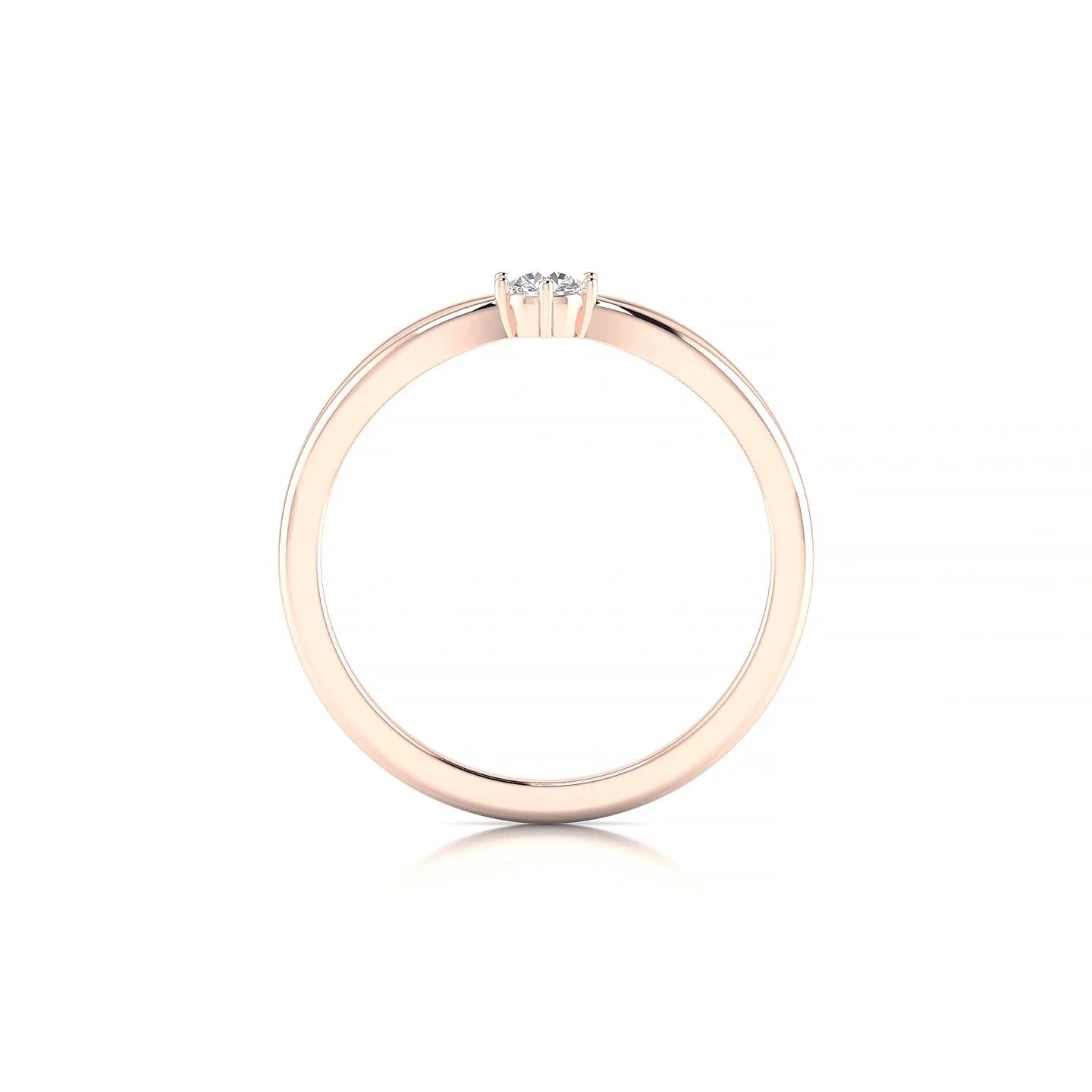 Interlude | 18k Rose Gold 3.7 mm Round Diamond Ring