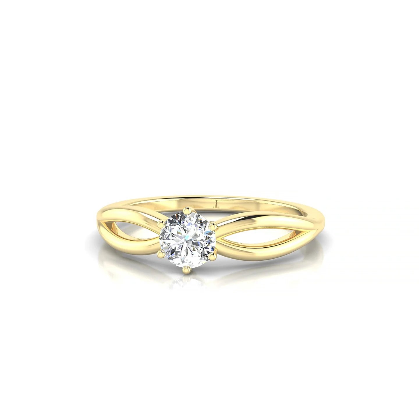 Interlude | 18k Yellow Gold 4.2 mm Round Diamond Ring