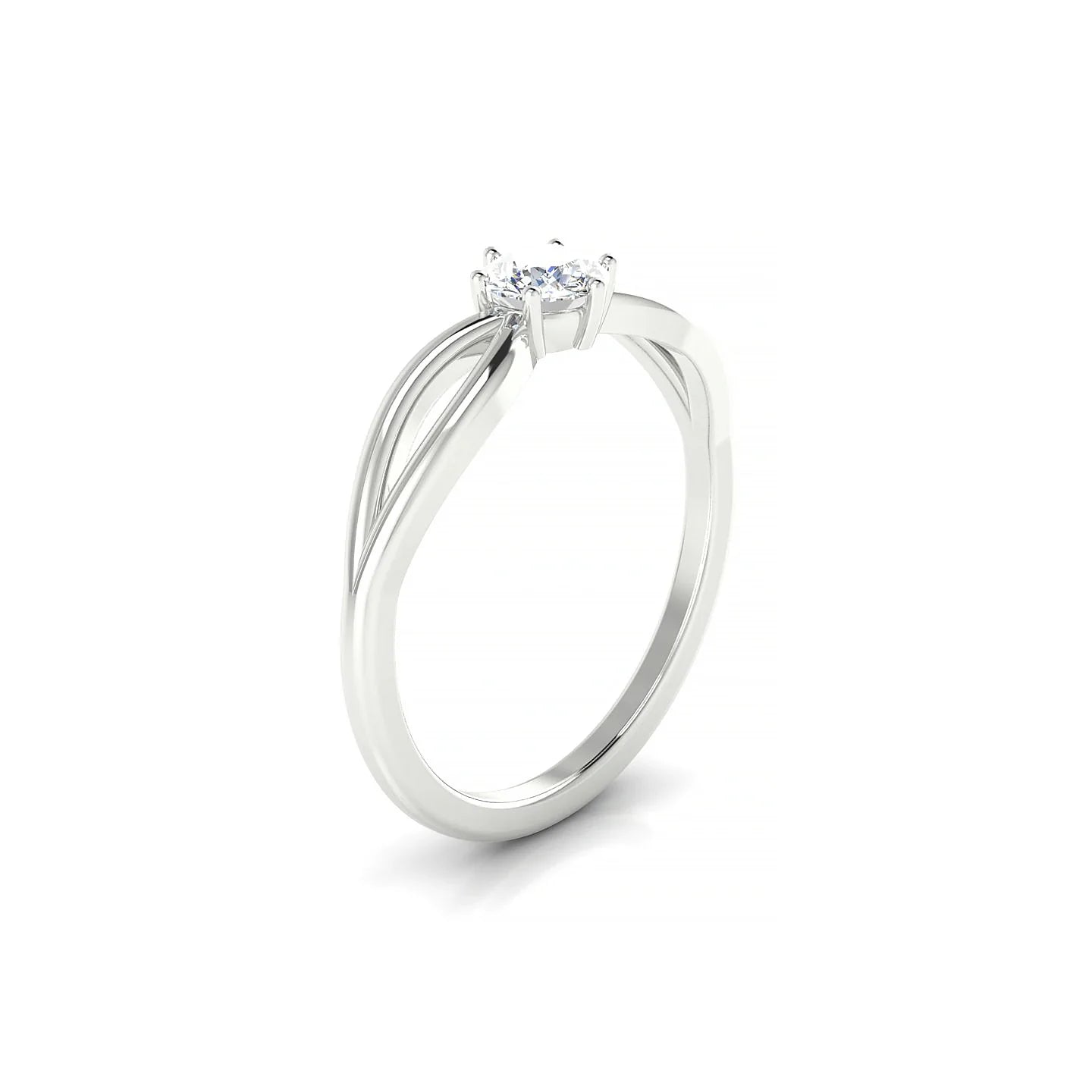 Interlude | 18k White Gold 4.2 mm Round Diamond Ring
