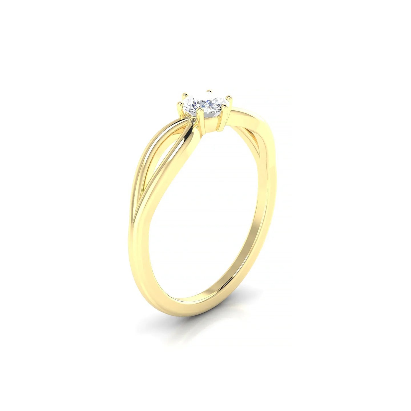 Interlude | 18k Yellow Gold 4.2 mm Round Diamond Ring