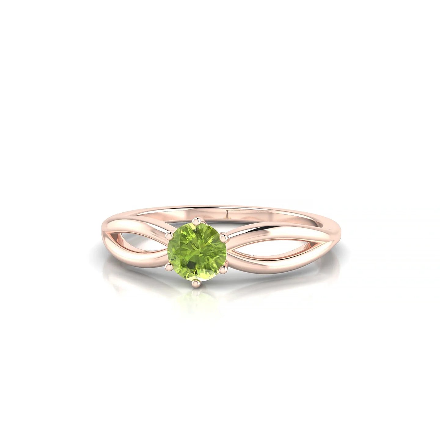 Interlude | 18k Rose Gold 4.5 mm Round Peridot Ring