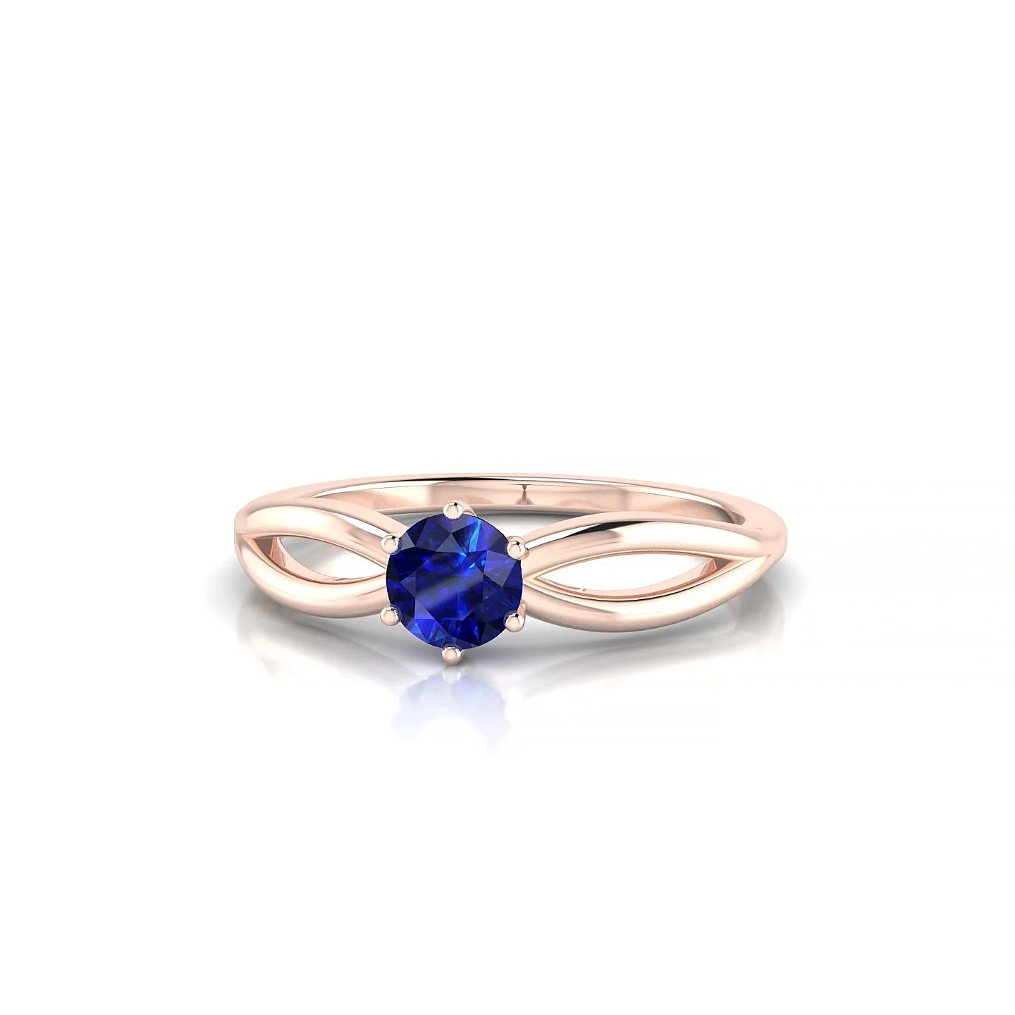 Interlude | 18k Rose Gold 4.5 mm Round Sapphire Ring