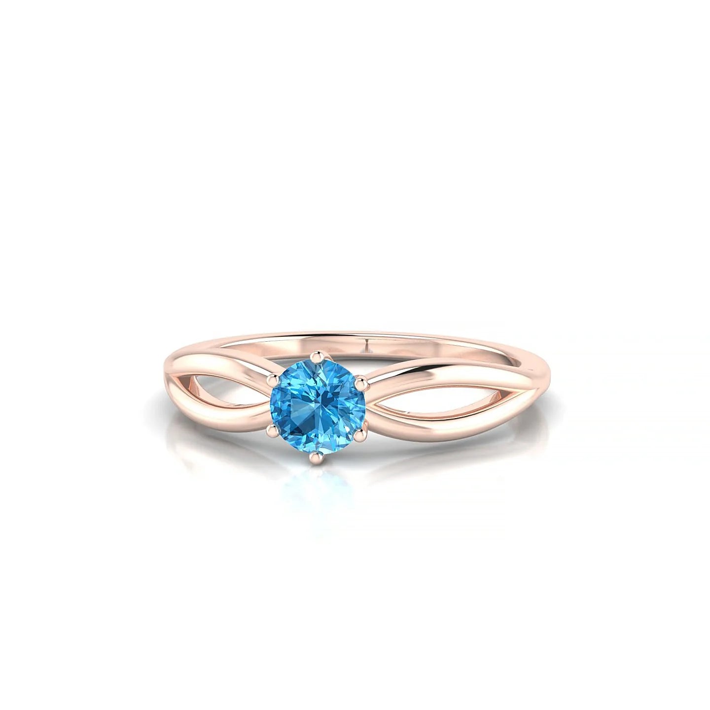 Interlude | 18k Rose Gold 4.5 mm Round Topaz Ring