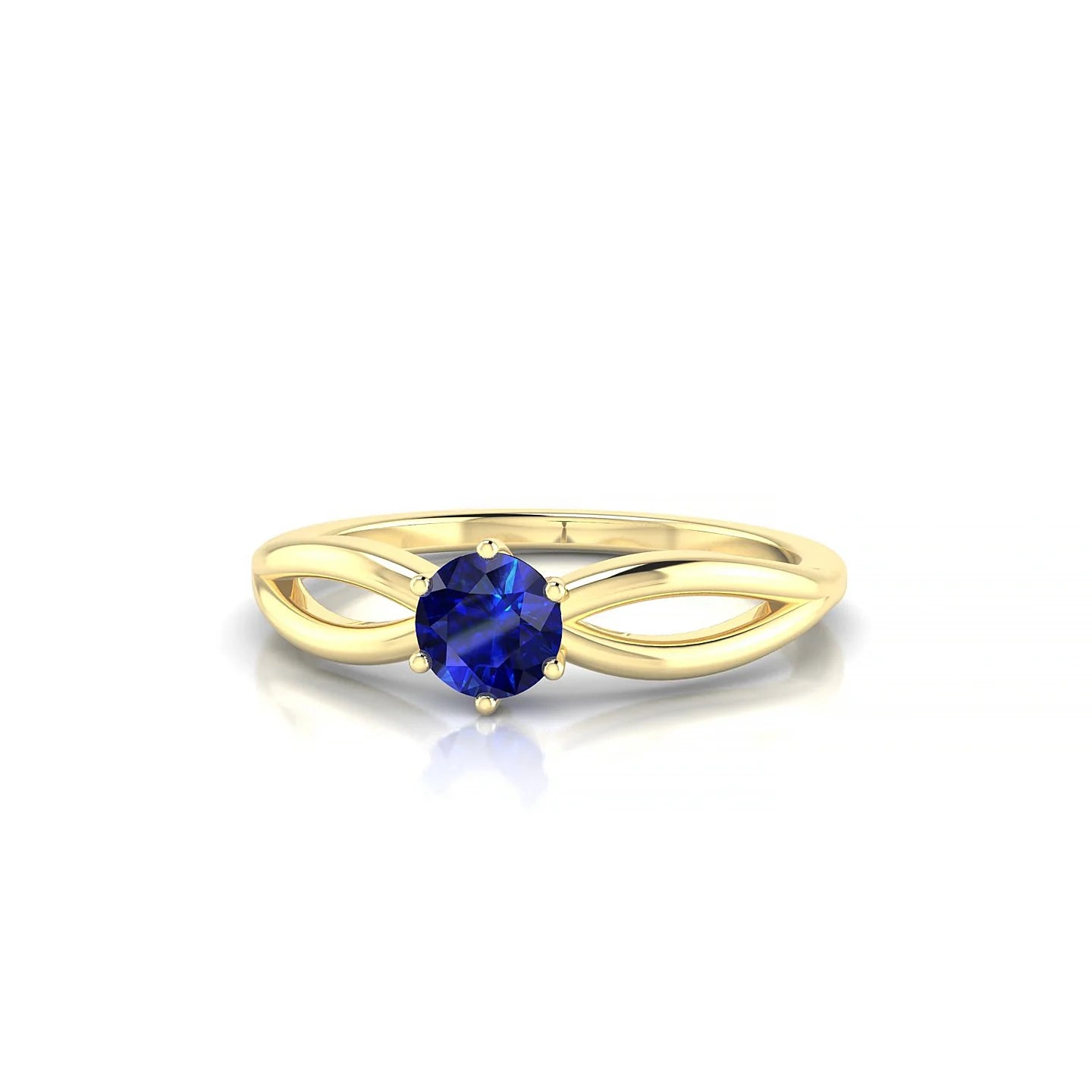 Interlude | 18k Yellow Gold 4.5 mm Round Sapphire Ring