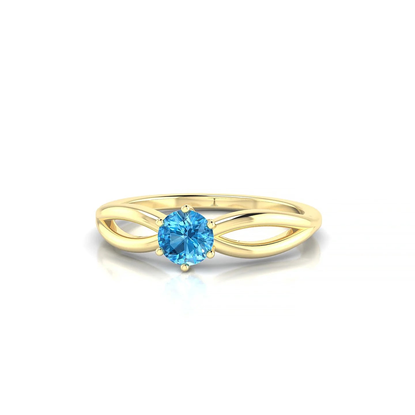 Interlude | 18k Yellow Gold 4.5 mm Round Topaz Ring