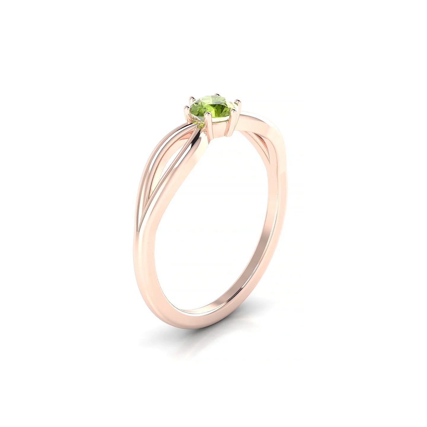 Interlude | 18k Rose Gold 4.5 mm Round Peridot Ring