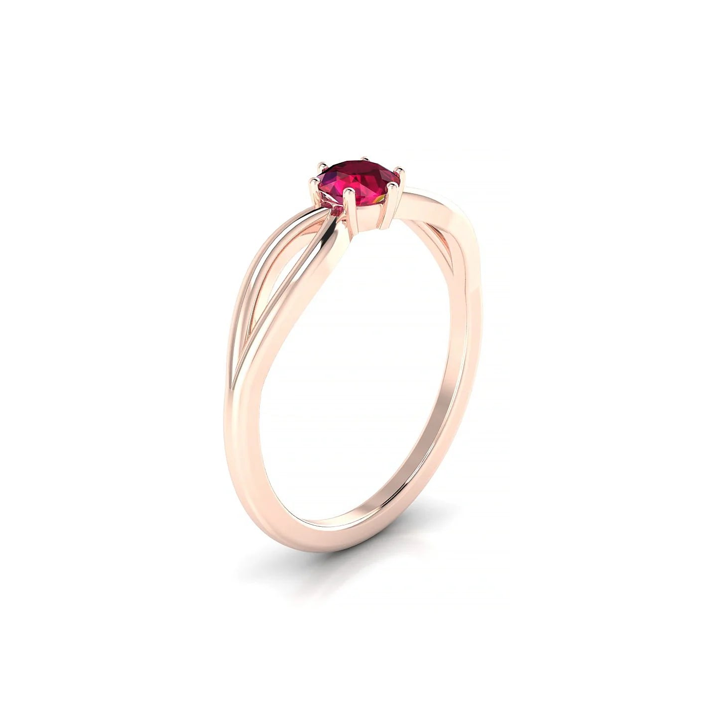 Interlude | 18k Rose Gold 4.5 mm Round Ruby Ring