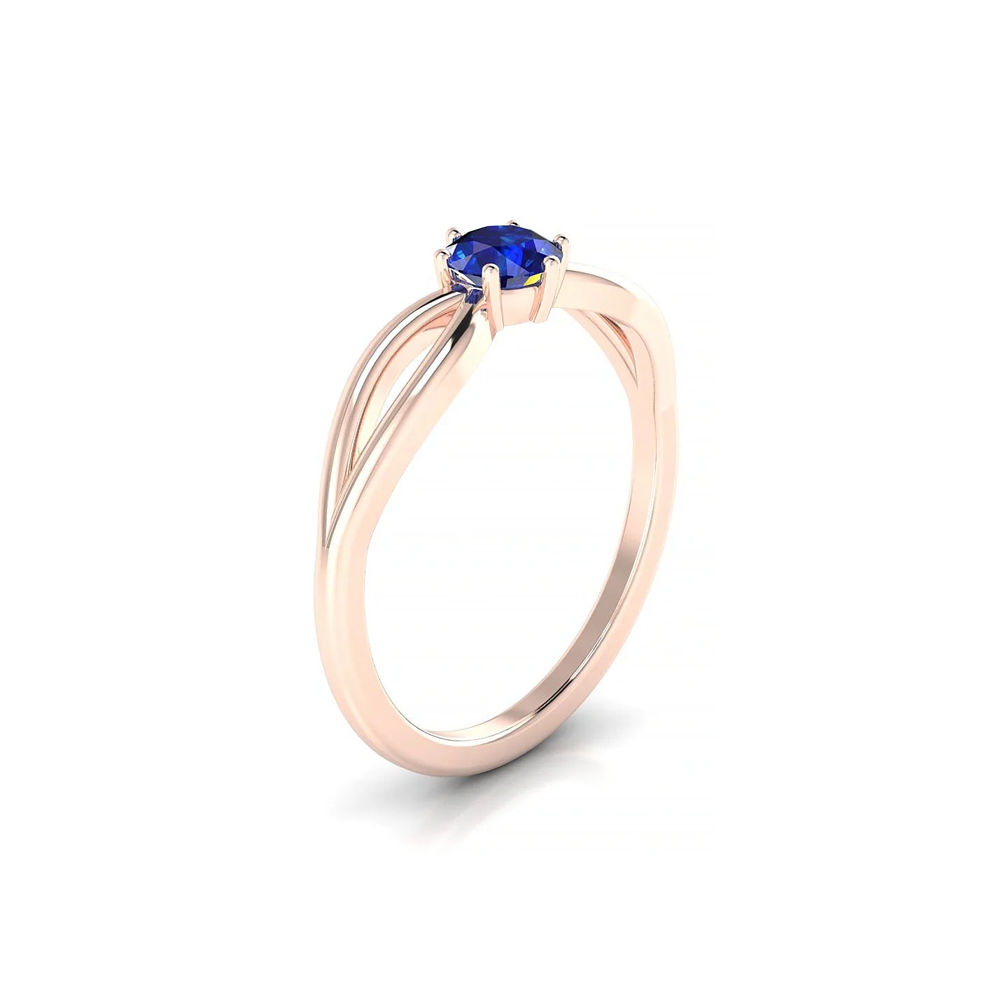Interlude | 18k Rose Gold 4.5 mm Round Sapphire Ring