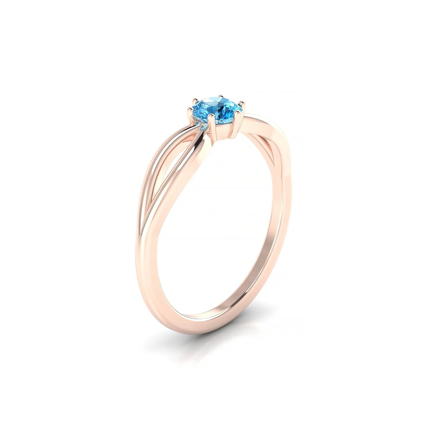 Interlude | 18k Rose Gold 4.5 mm Round Topaz Ring