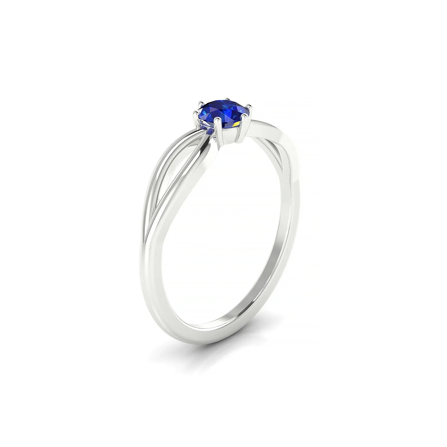 Interlude | 18k White Gold 4.5 mm Round Sapphire Ring