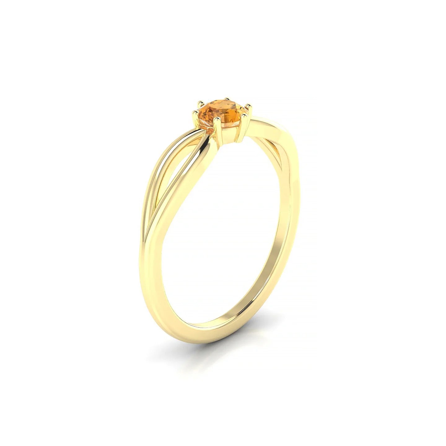 Interlude | 18k Yellow Gold 4.5 mm Round Citrine Ring