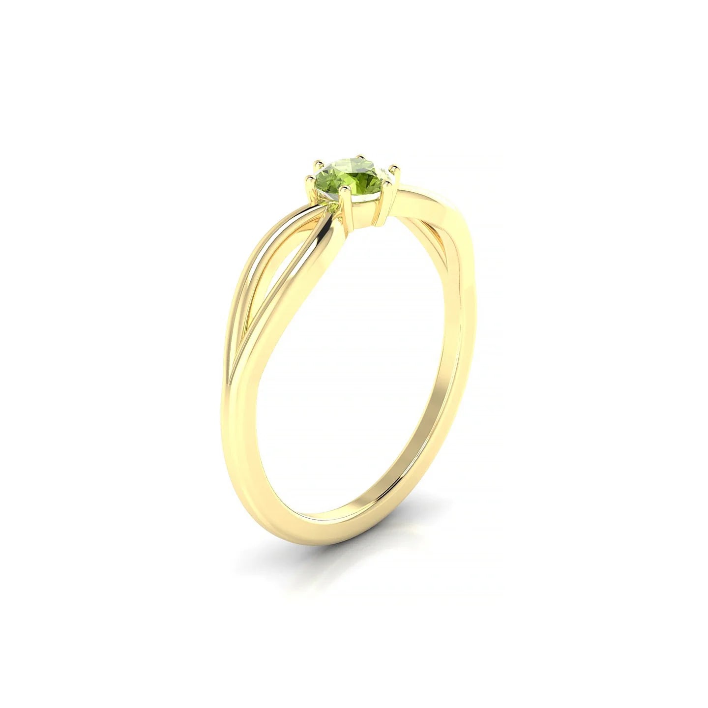 Interlude | 18k Yellow Gold 4.5 mm Round Peridot Ring