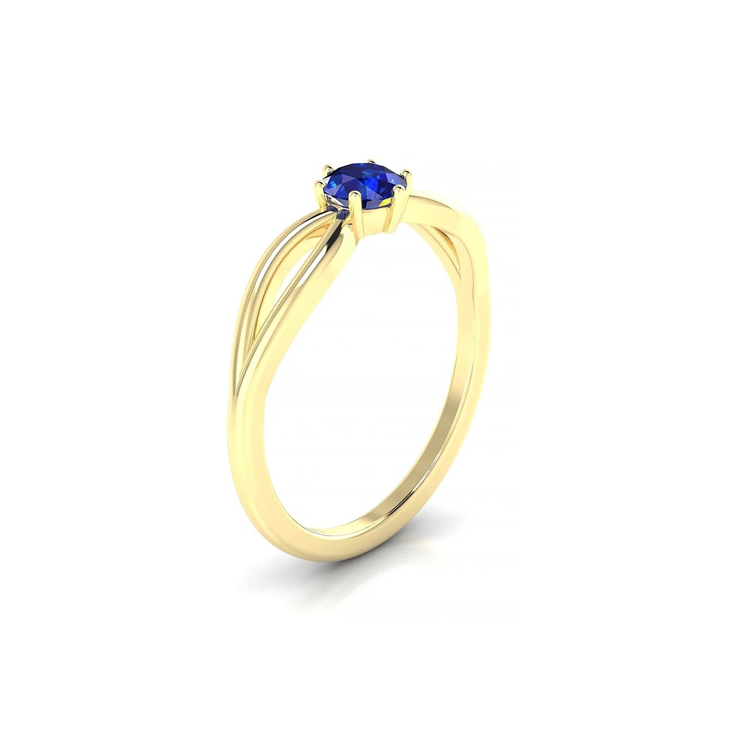 Interlude | 18k Yellow Gold 4.5 mm Round Sapphire Ring