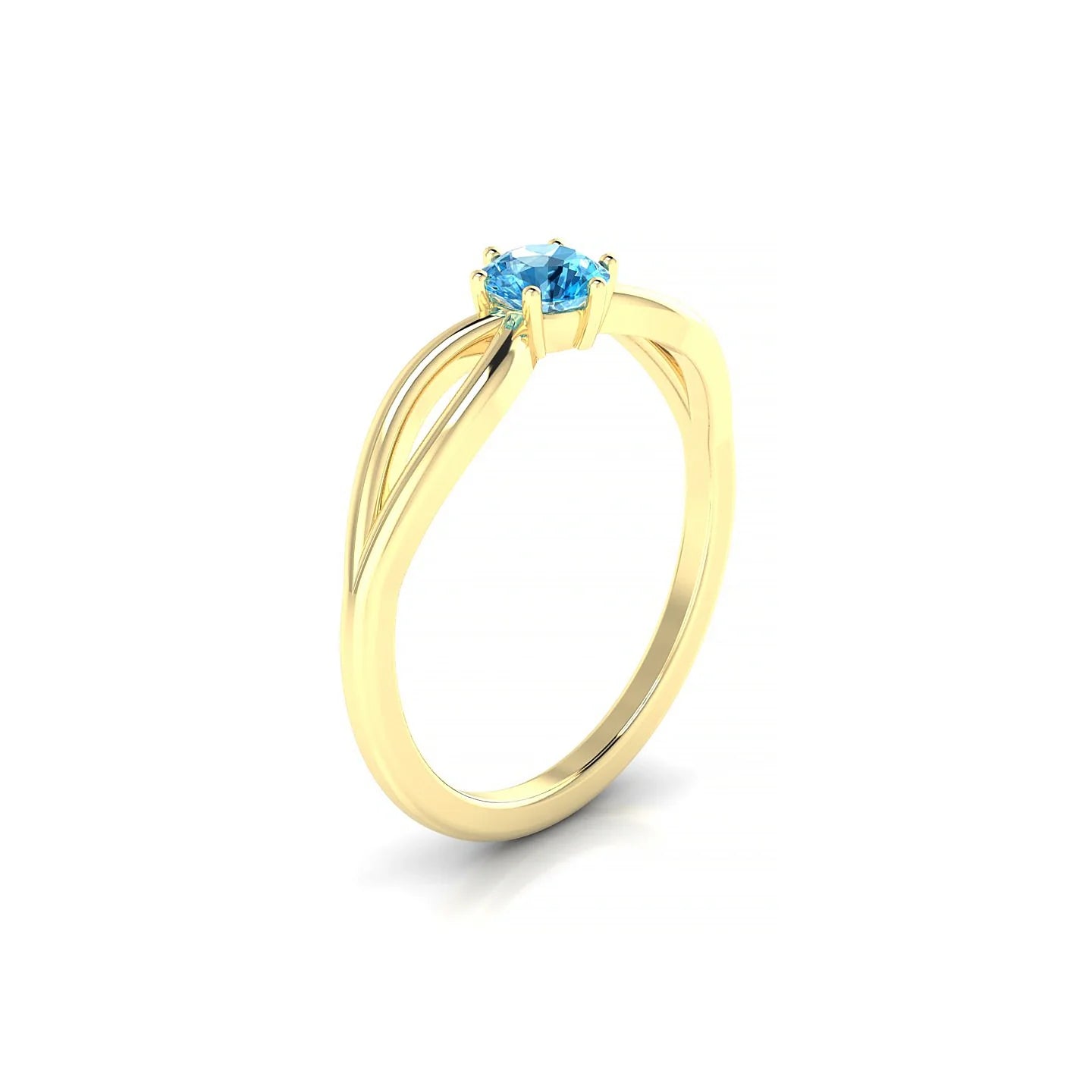Interlude | 18k Yellow Gold 4.5 mm Round Topaz Ring