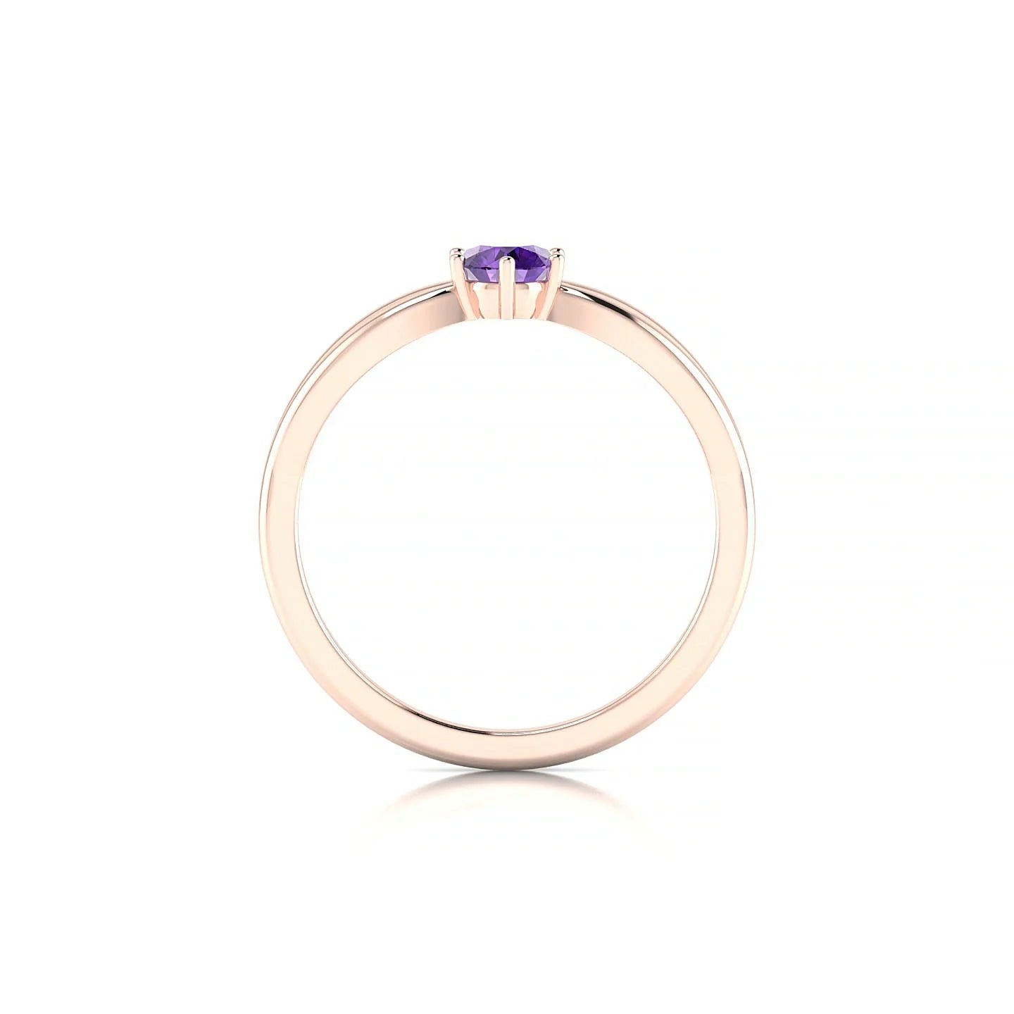 Interlude | 18k Rose Gold 4.5 mm Round Amethyst Ring