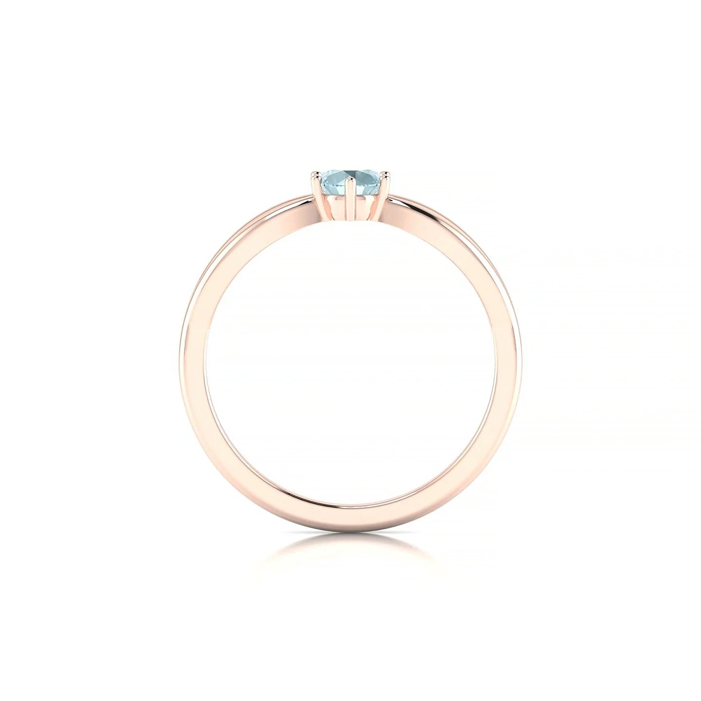 Interlude | 18k Rose Gold 4.5 mm Round Aquamarine Ring