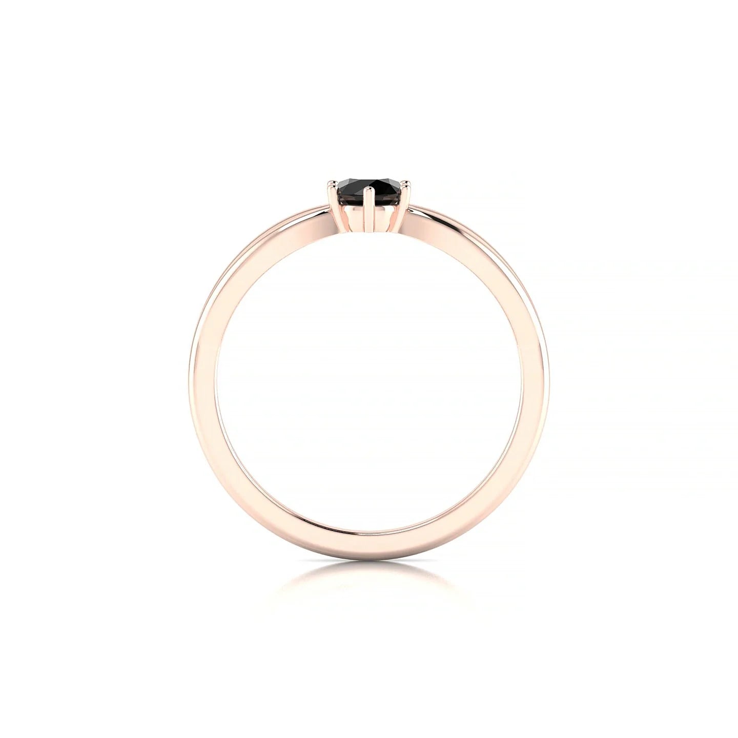 Interlude | 18k Rose Gold 4.5 mm Round Black Diamond Ring