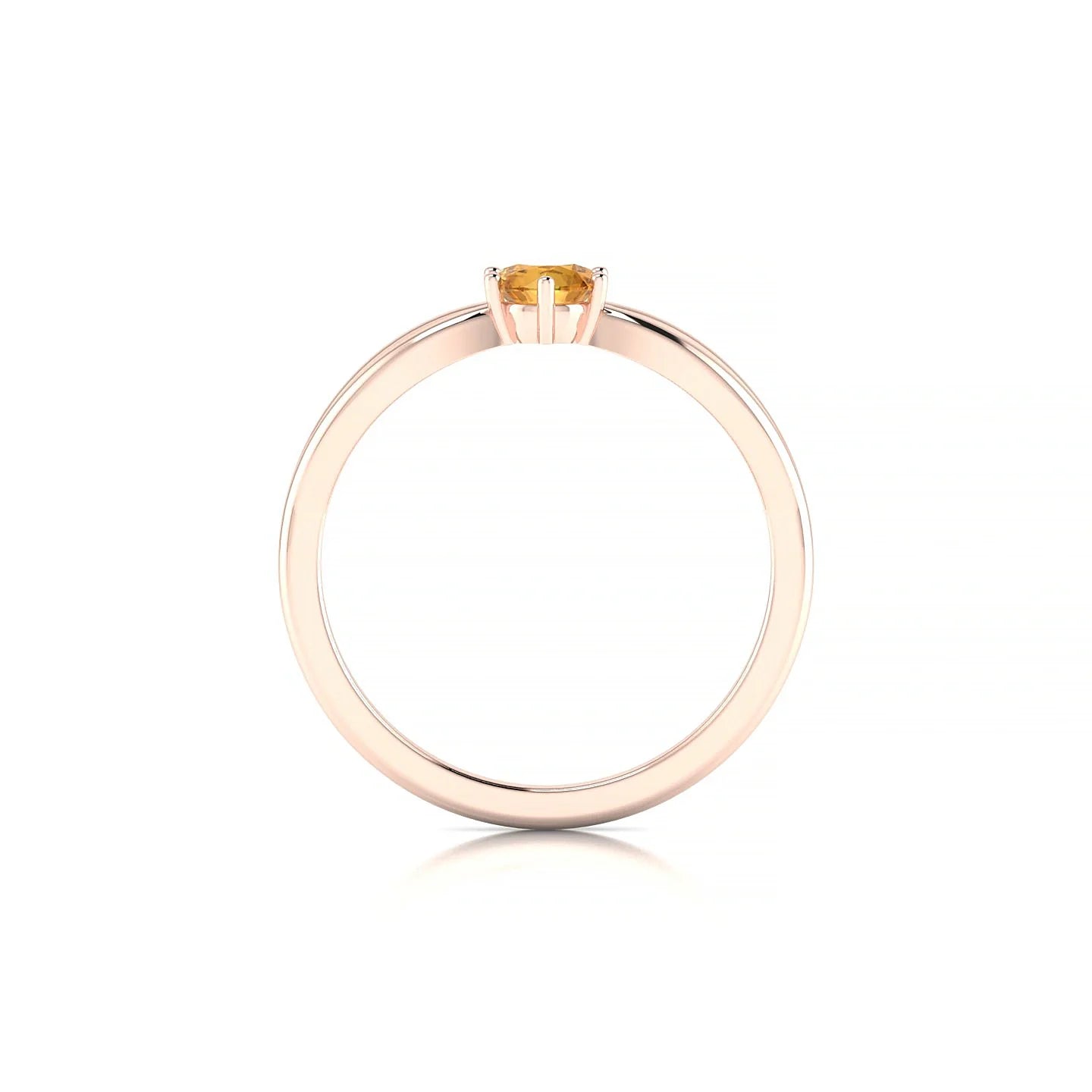 Interlude | 18k Rose Gold 4.5 mm Round Citrine Ring