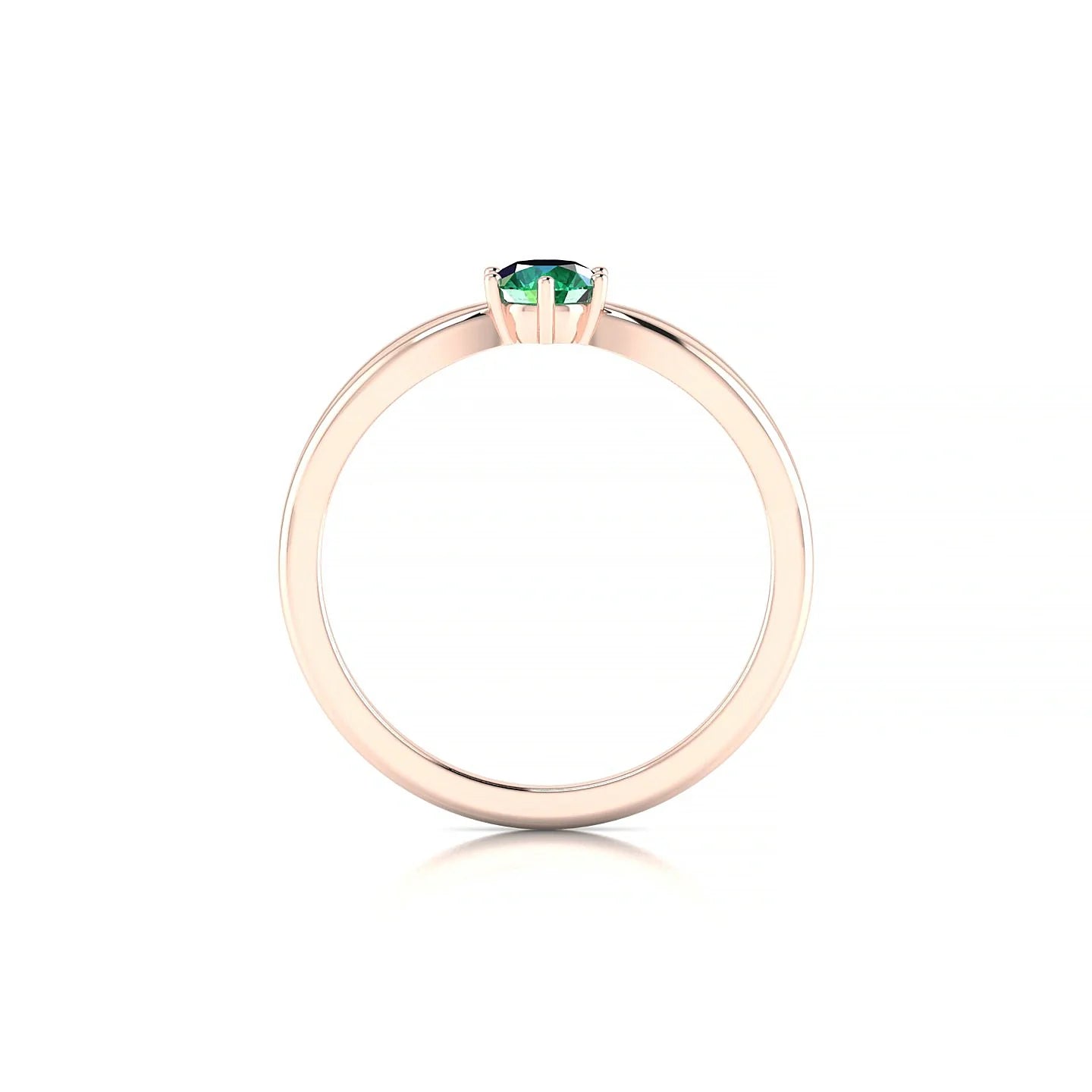 Interlude | 18k Rose Gold 4.5 mm Round Emerald Ring