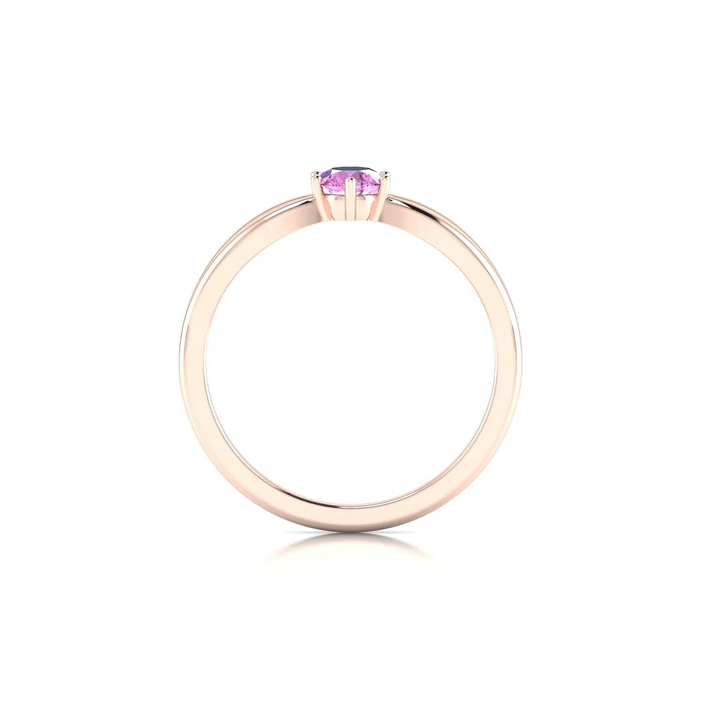 Interlude | 18k Rose Gold 4.5 mm Round Pink Sapphire Ring