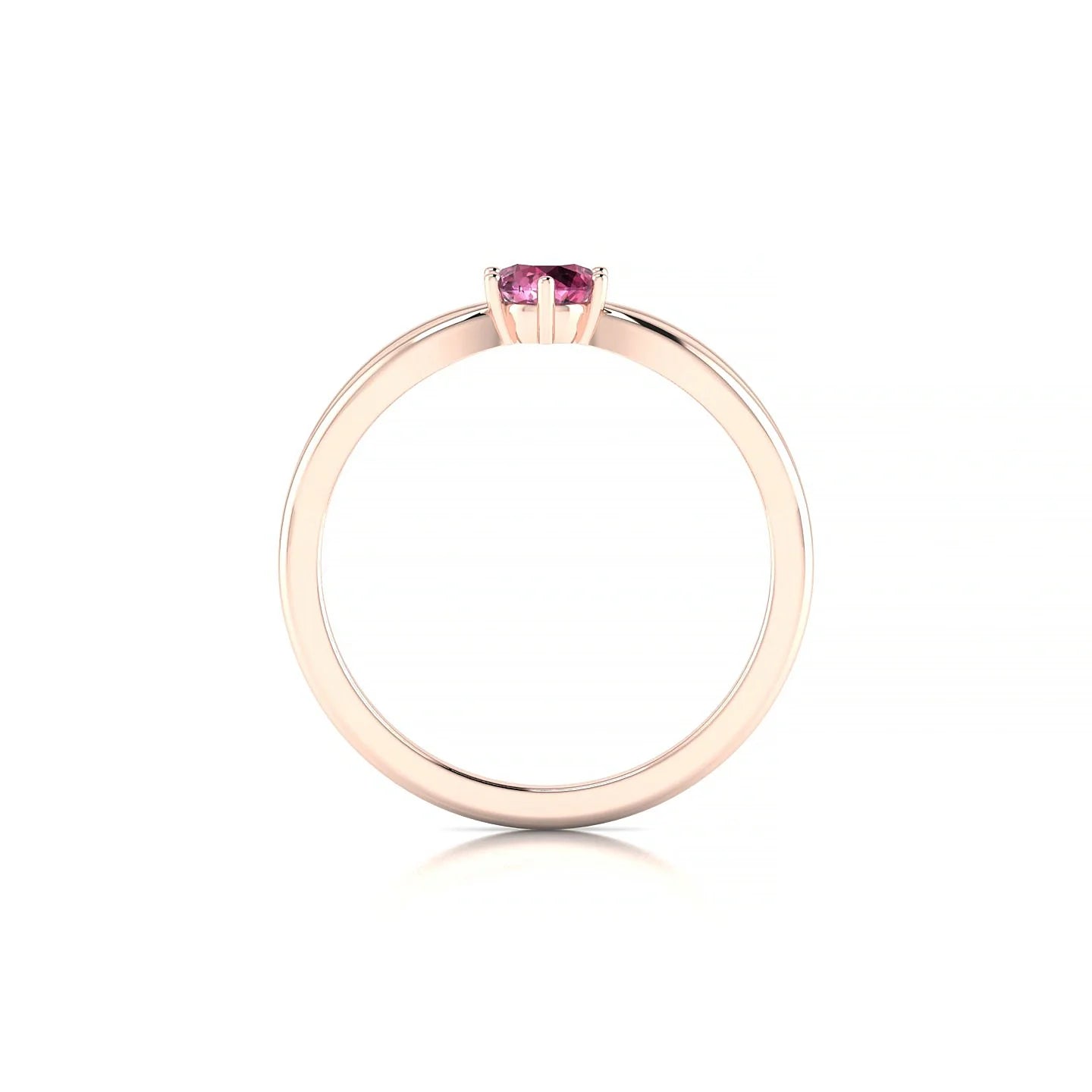 Interlude | 18k Rose Gold 4.5 mm Round Rhodolite Ring