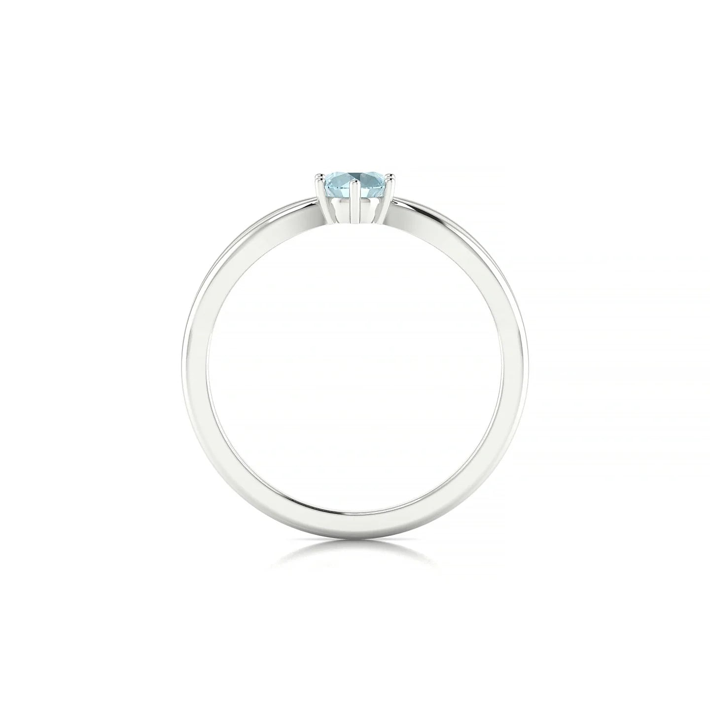 Interlude | 18k White Gold 4.5 mm Round Aquamarine Ring