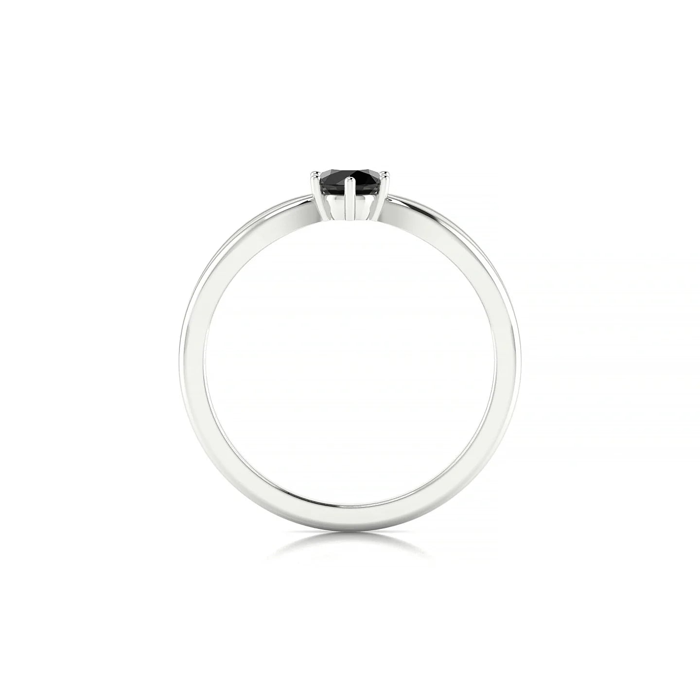 Interlude | 18k White Gold 4.5 mm Round Black Diamond Ring
