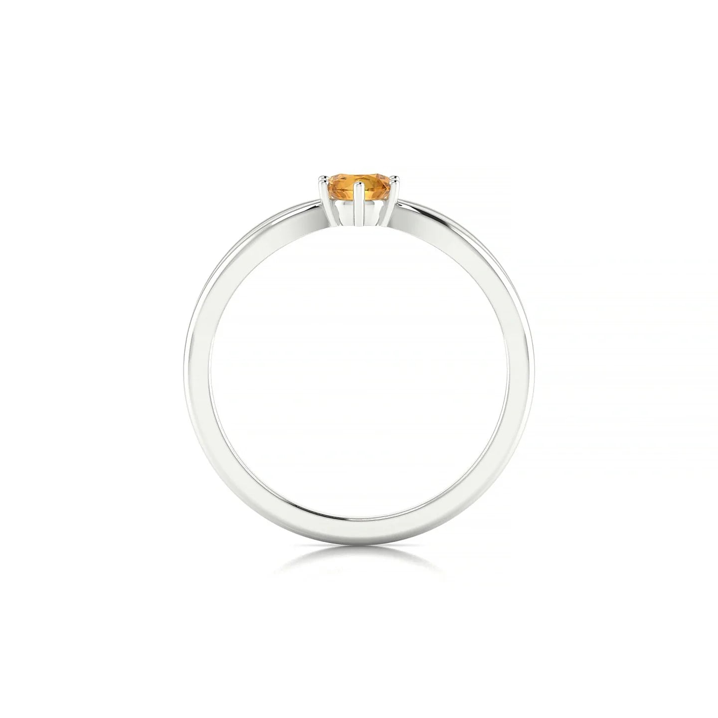 Interlude | 18k White Gold 4.5 mm Round Citrine Ring