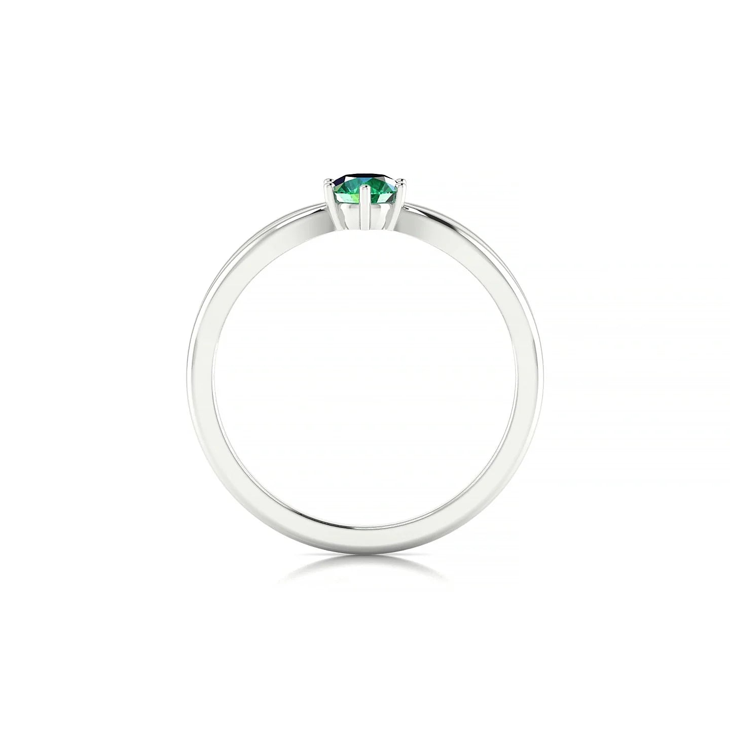 Interlude | 18k White Gold 4.5 mm Round Emerald Ring