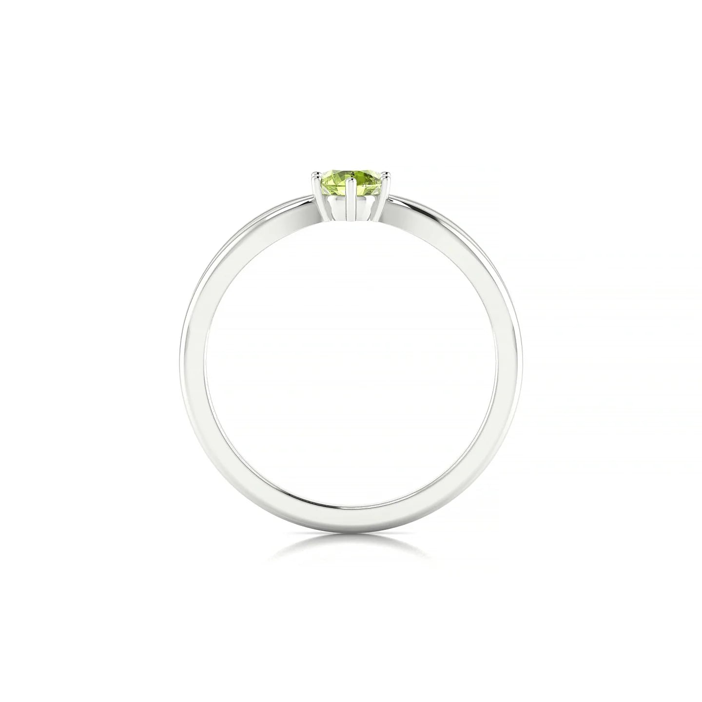 Interlude | 18k White Gold 4.5 mm Round Peridot Ring