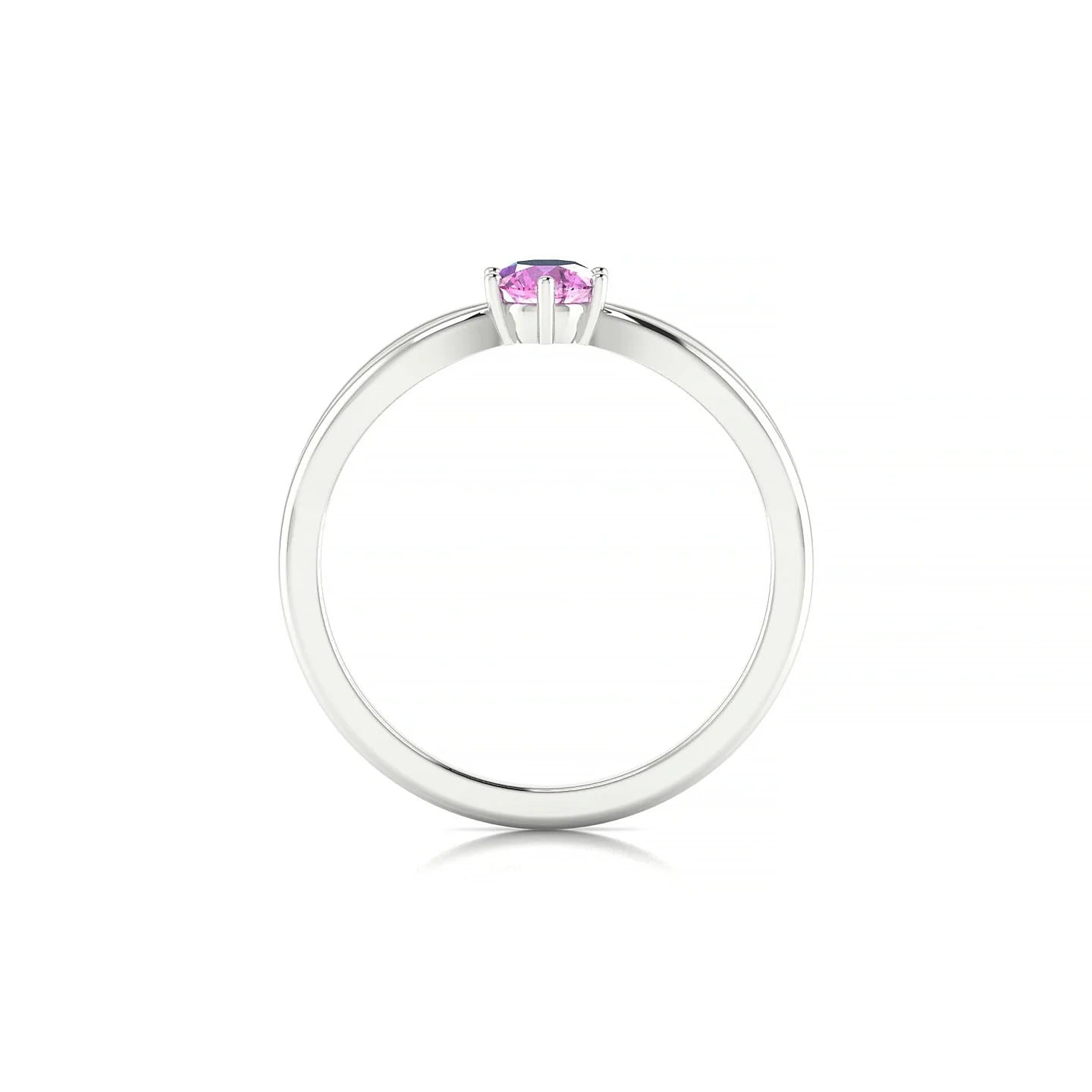 Interlude | 18k White Gold 4.5 mm Round Pink Sapphire Ring