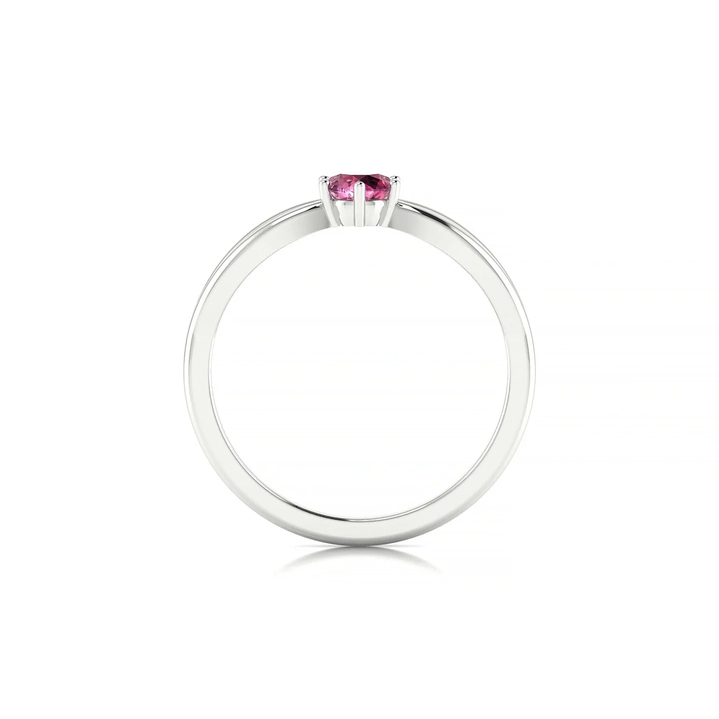 Interlude | 18k White Gold 4.5 mm Round Rhodolite Ring