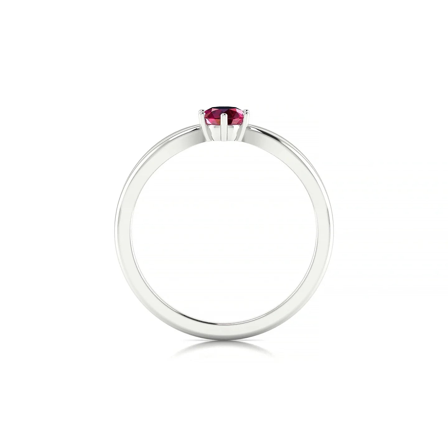 Interlude | 18k White Gold 4.5 mm Round Ruby Ring