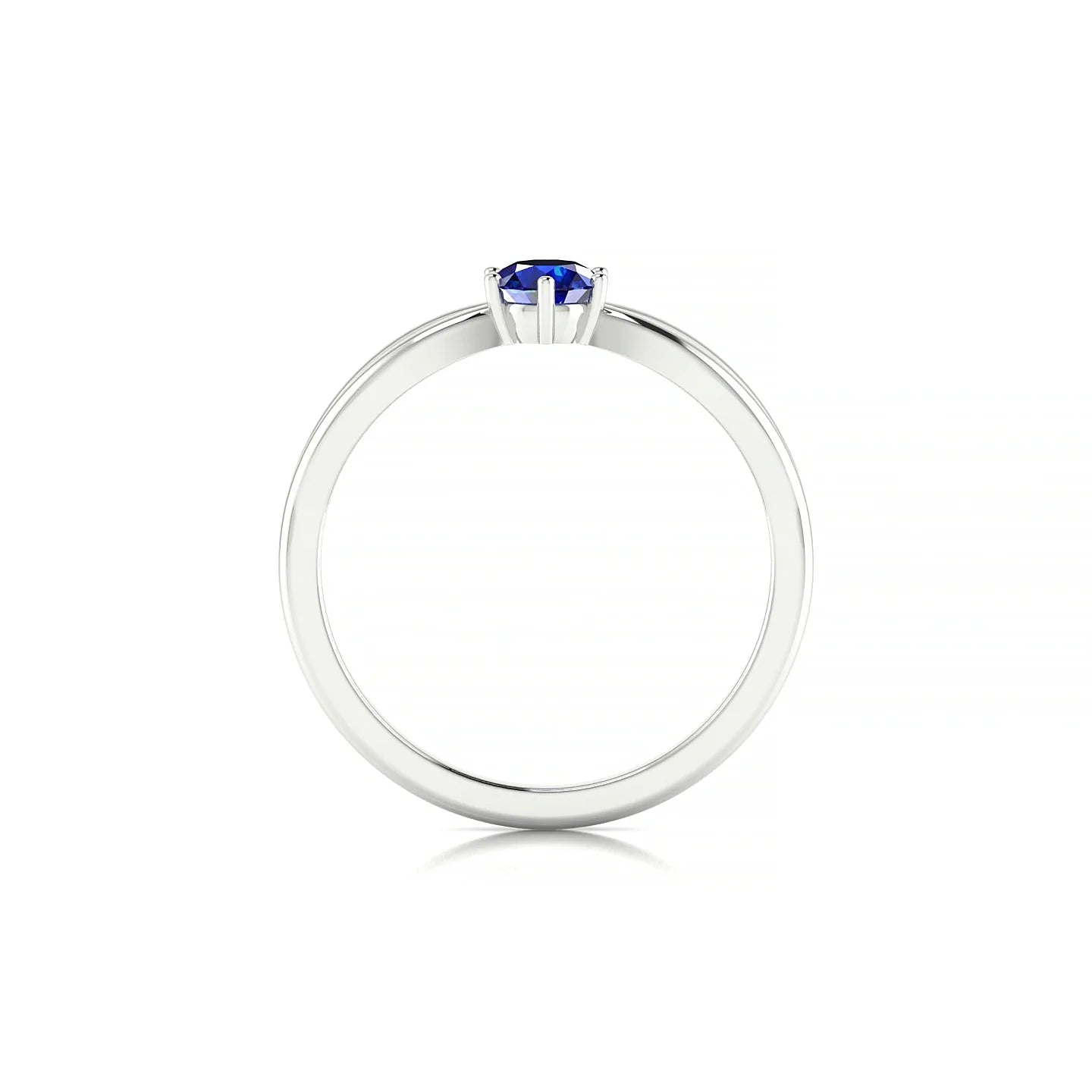 Interlude | 18k White Gold 4.5 mm Round Sapphire Ring