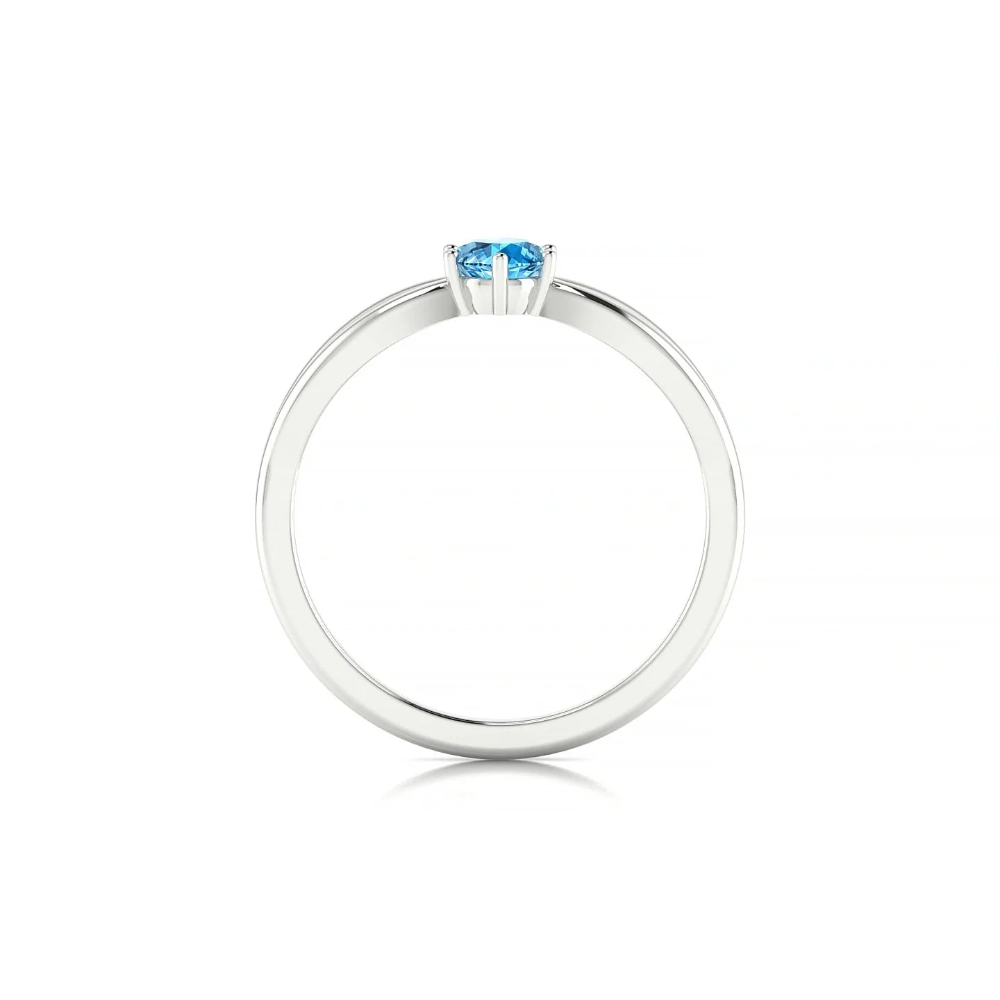 Interlude | 18k White Gold 4.5 mm Round Topaz Ring