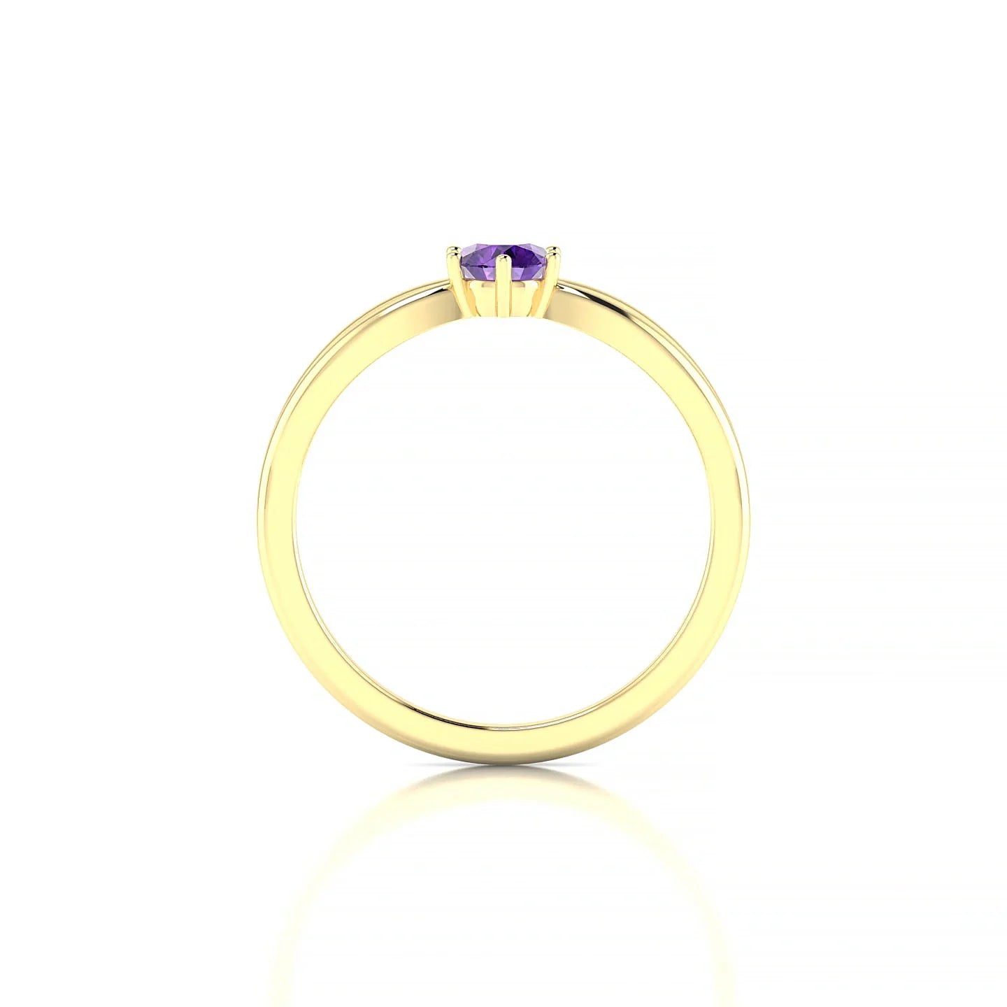 Interlude | 18k Yellow Gold 4.5 mm Round Amethyst Ring