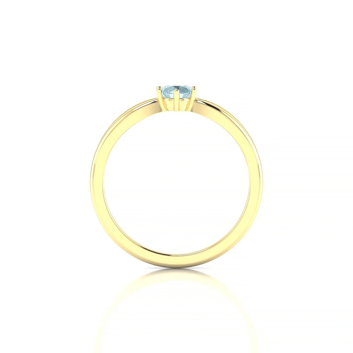 Interlude | 18k Yellow Gold 4.5 mm Round Aquamarine Ring