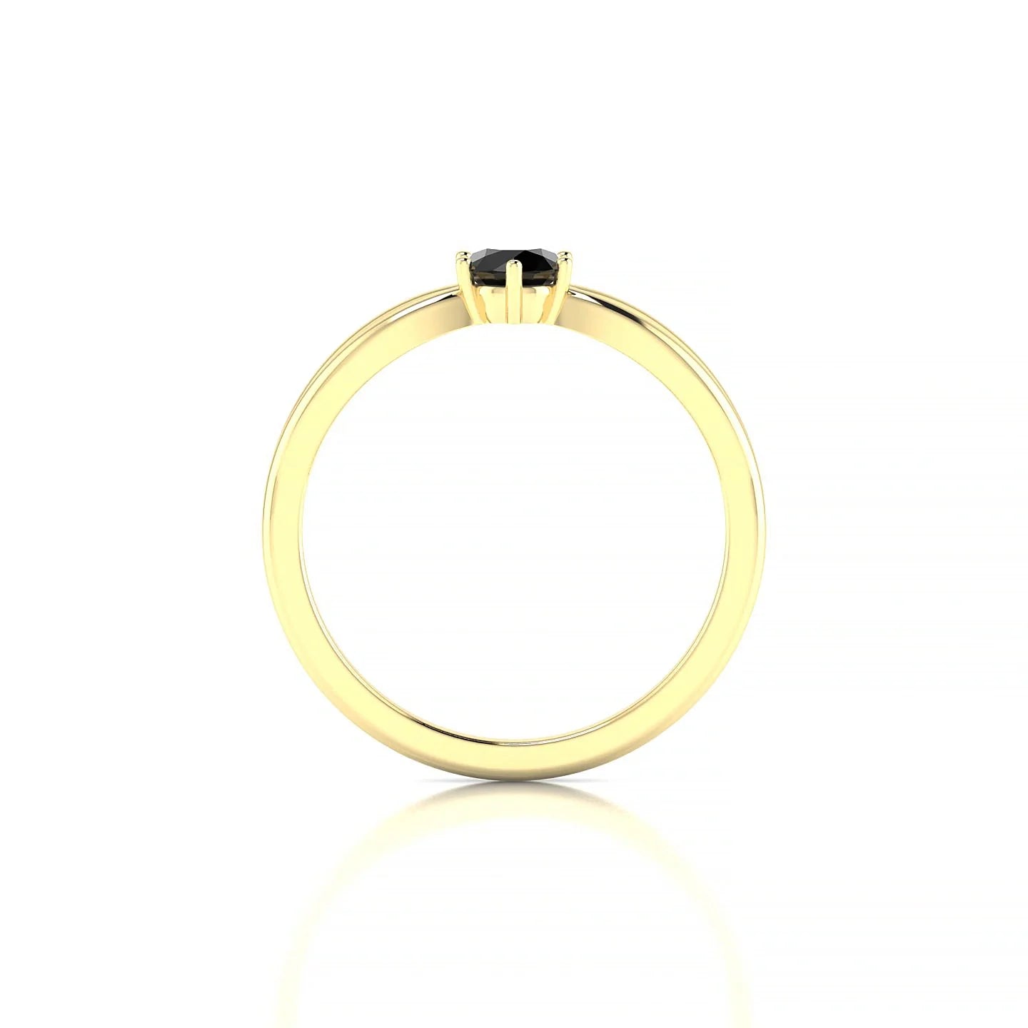 Interlude | 18k Yellow Gold 4.5 mm Round Black Diamond Ring