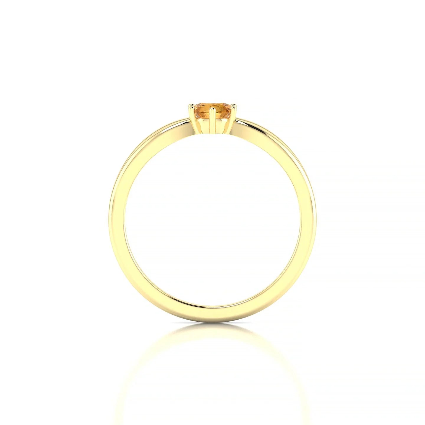 Interlude | 18k Yellow Gold 4.5 mm Round Citrine Ring