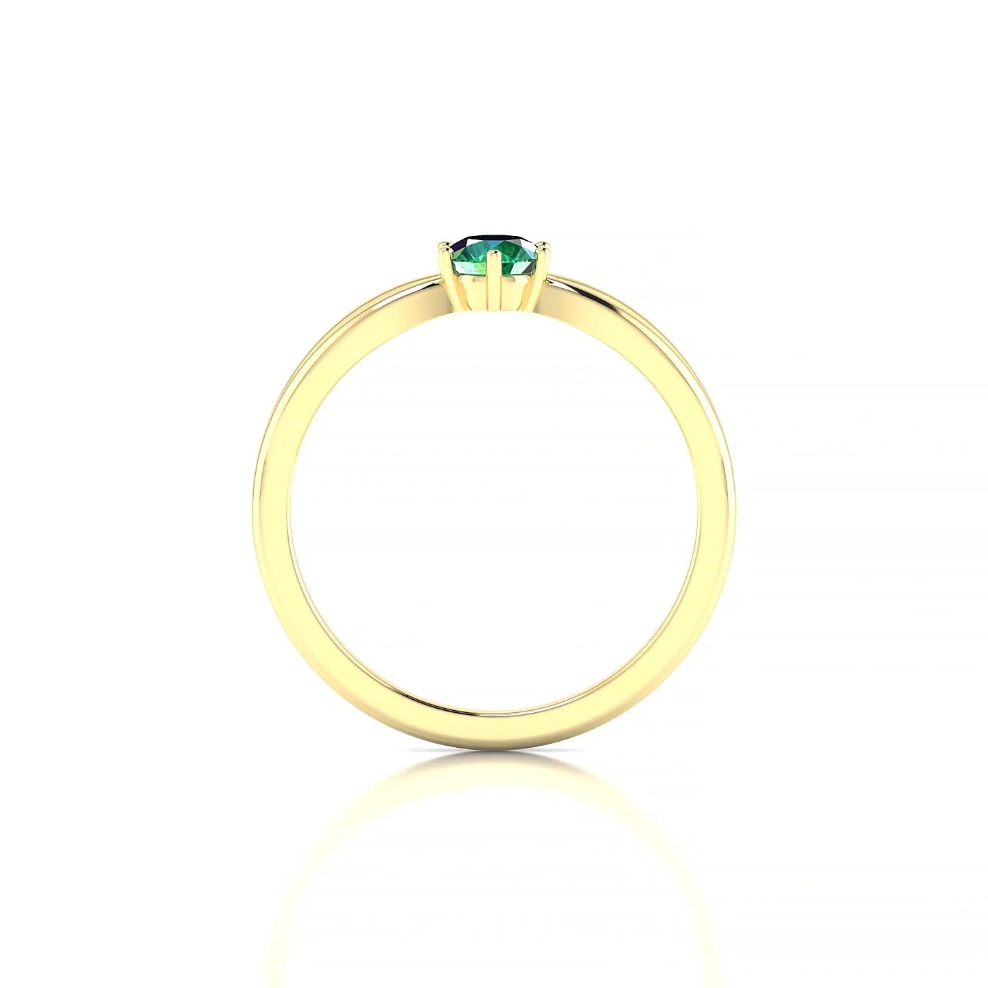Interlude | 18k Yellow Gold 4.5 mm Round Emerald Ring