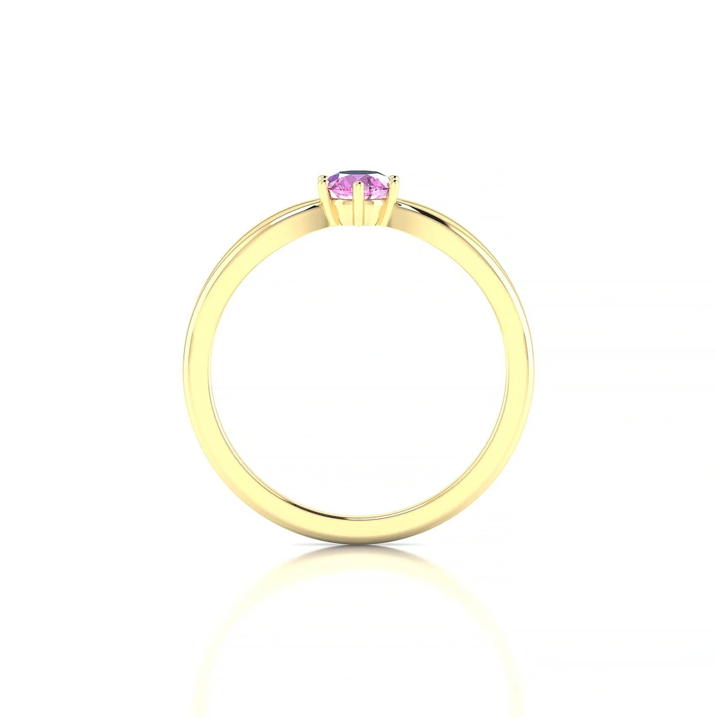 Interlude | 18k Yellow Gold 4.5 mm Round Pink Sapphire Ring